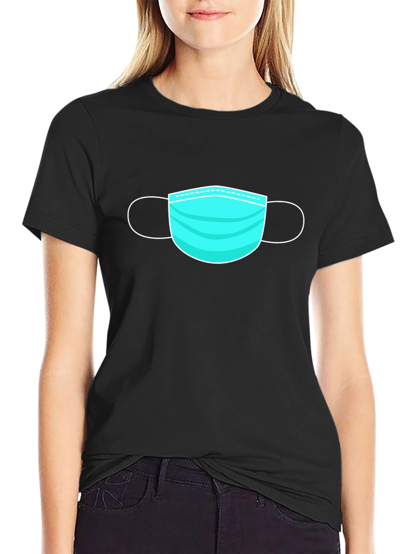 Mask Graphic Black T-Shirt