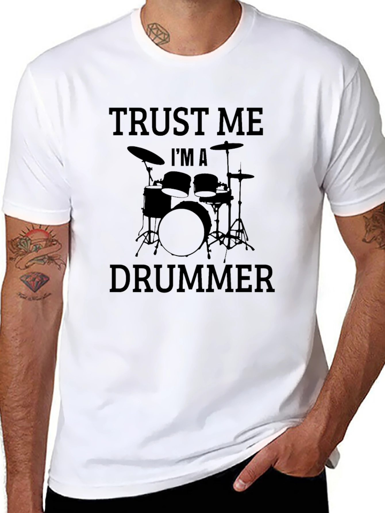 Trust Me Im a Drummer Black T-Shirt
