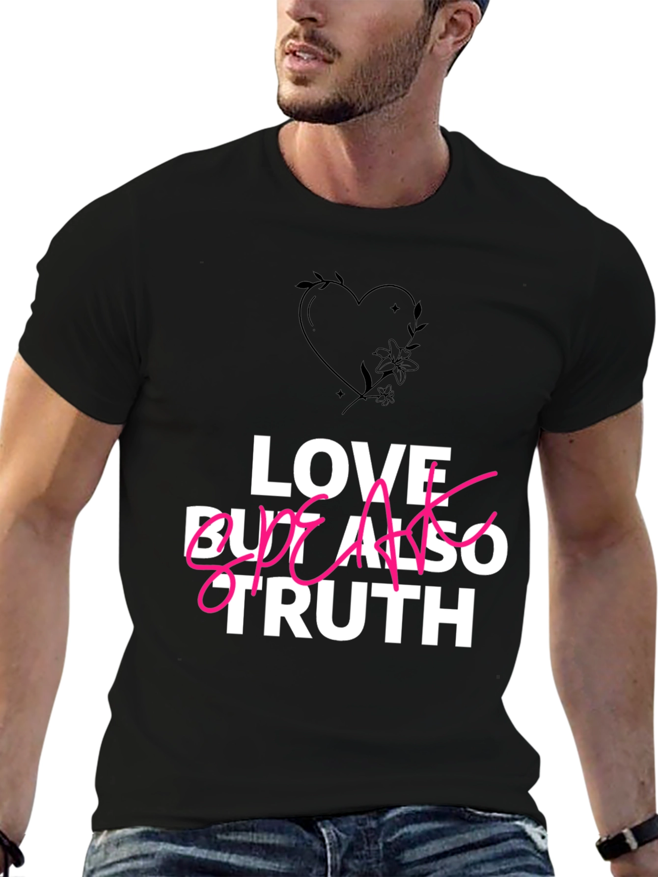 Love Speak Truth T-Shirt - Black Casual Tee