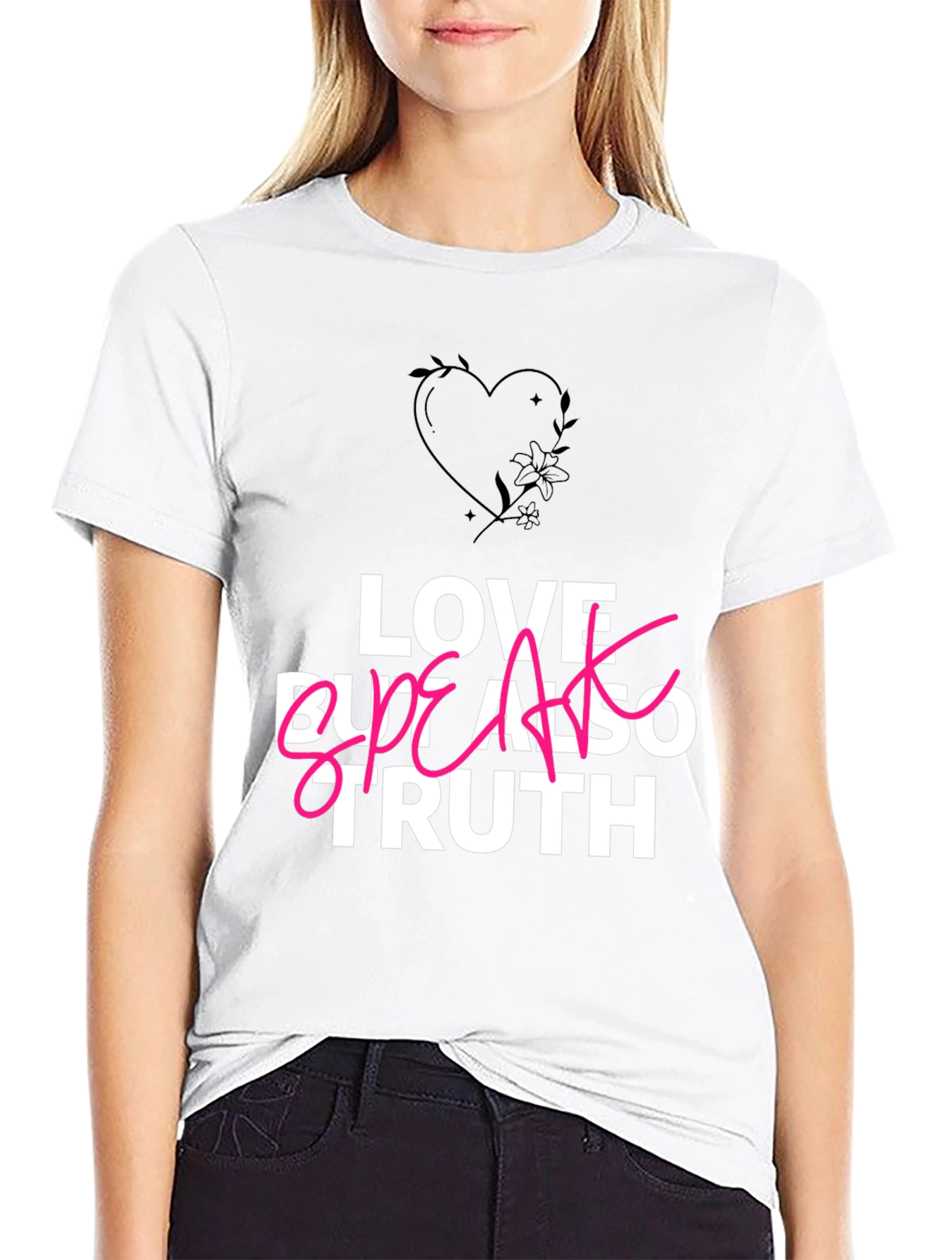 Love Speak Truth T-Shirt - Black Casual Tee