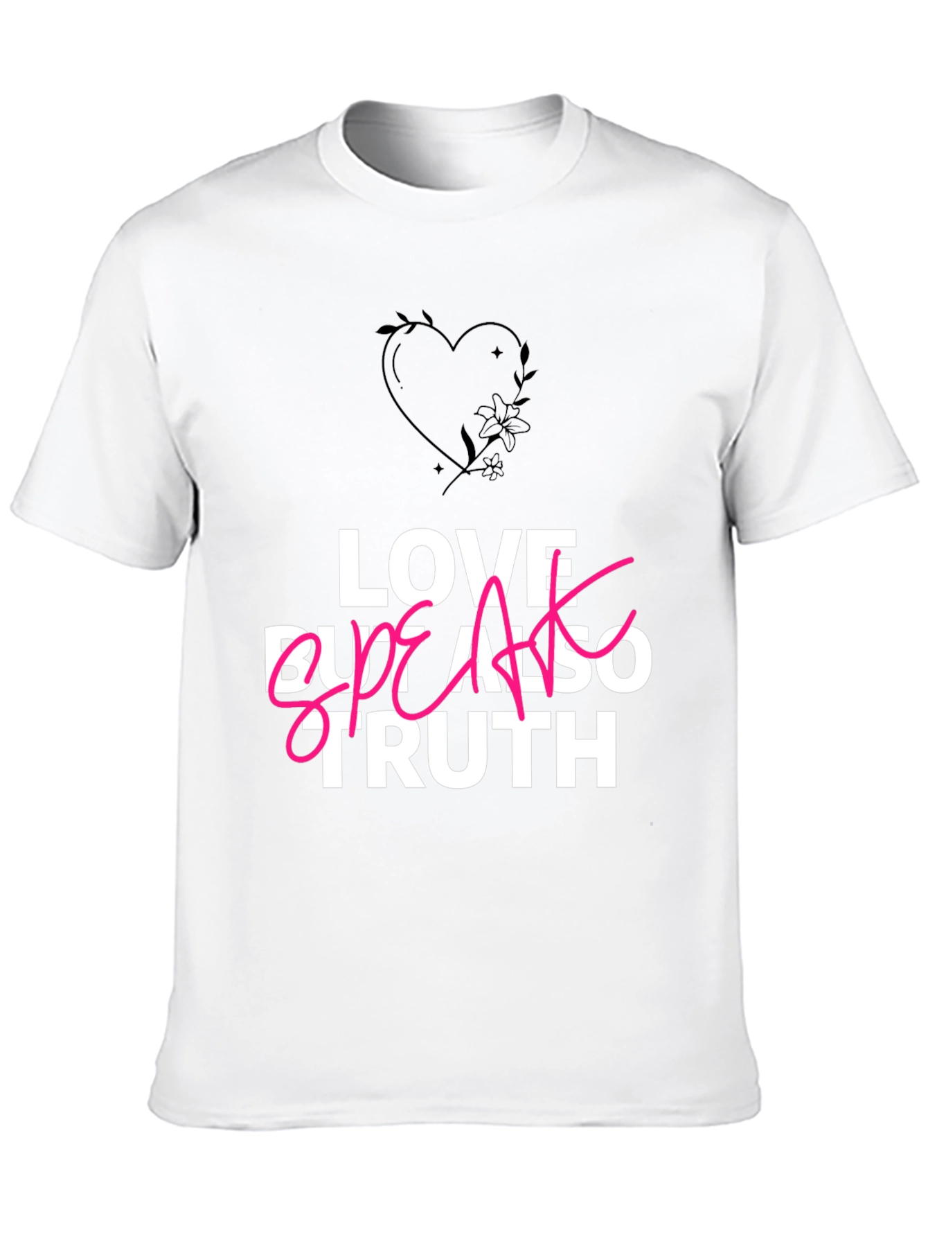 Love Speak Truth T-Shirt - Black Casual Tee