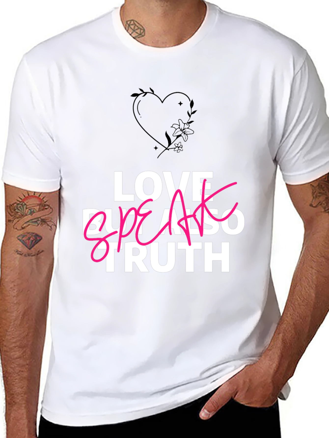 Love Speak Truth T-Shirt - Black Casual Tee