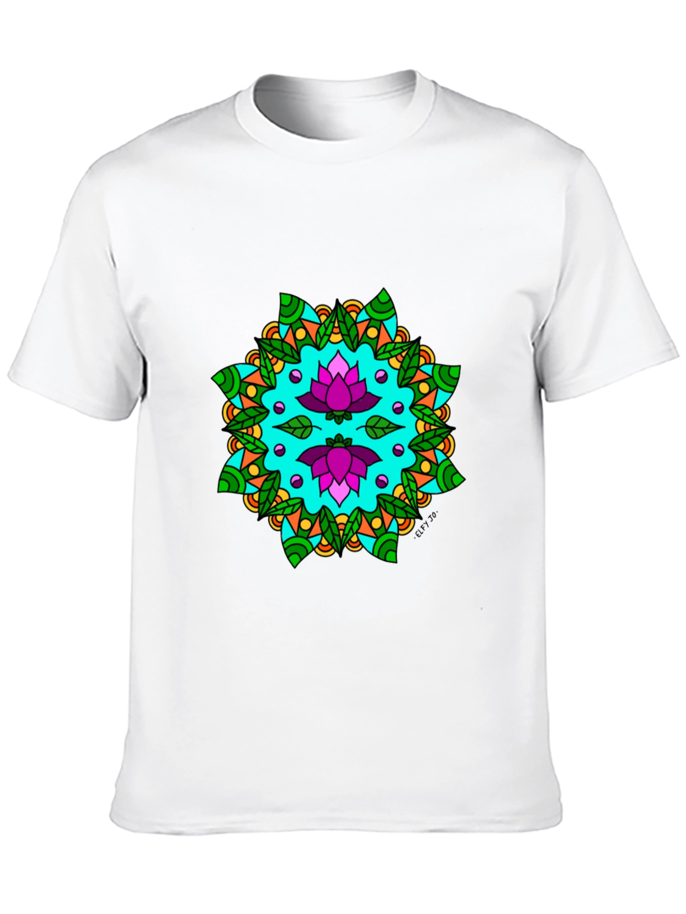 Lotus Mandala Graphic Tee - Black