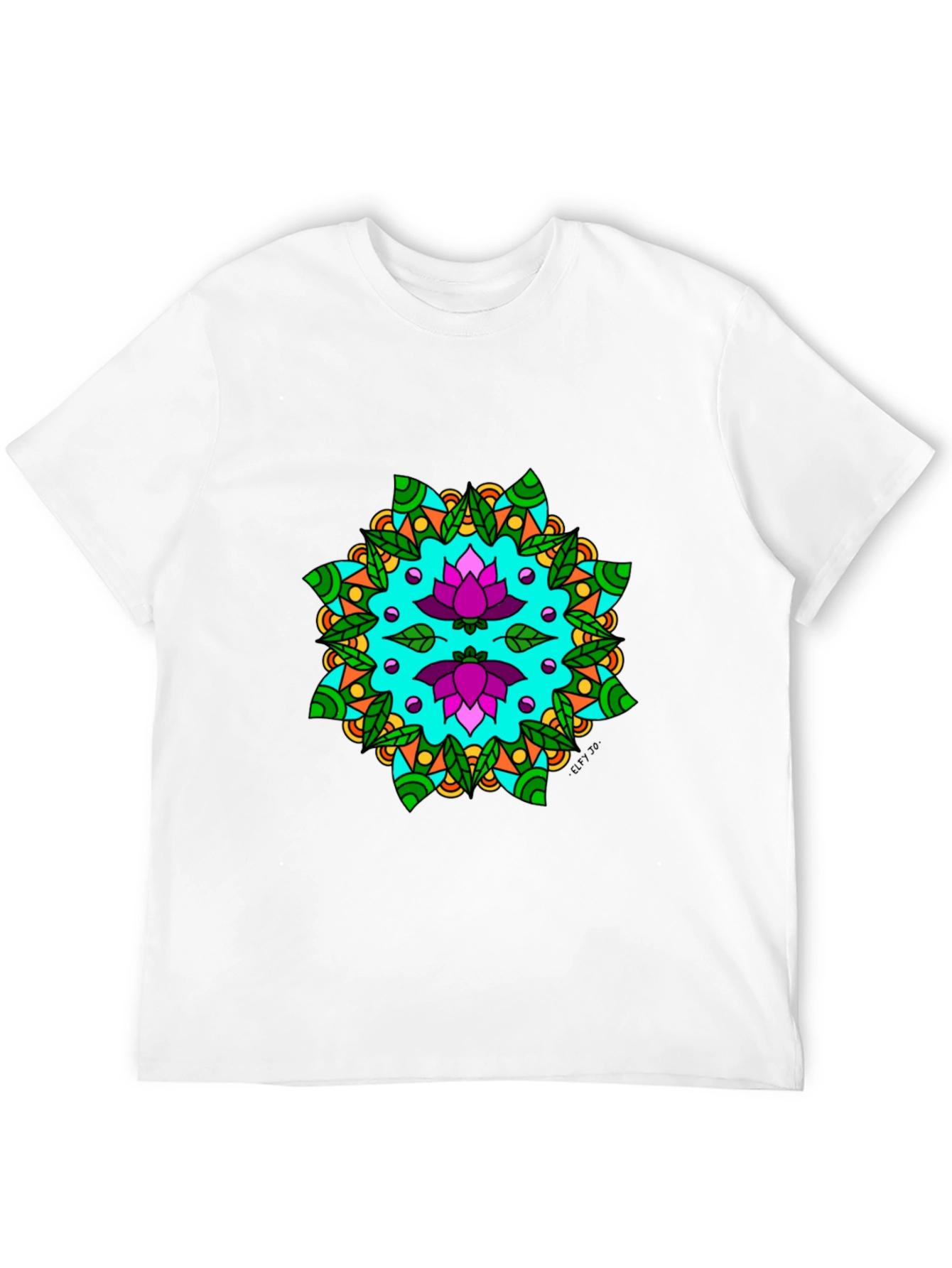 Lotus Mandala Graphic Tee - Black