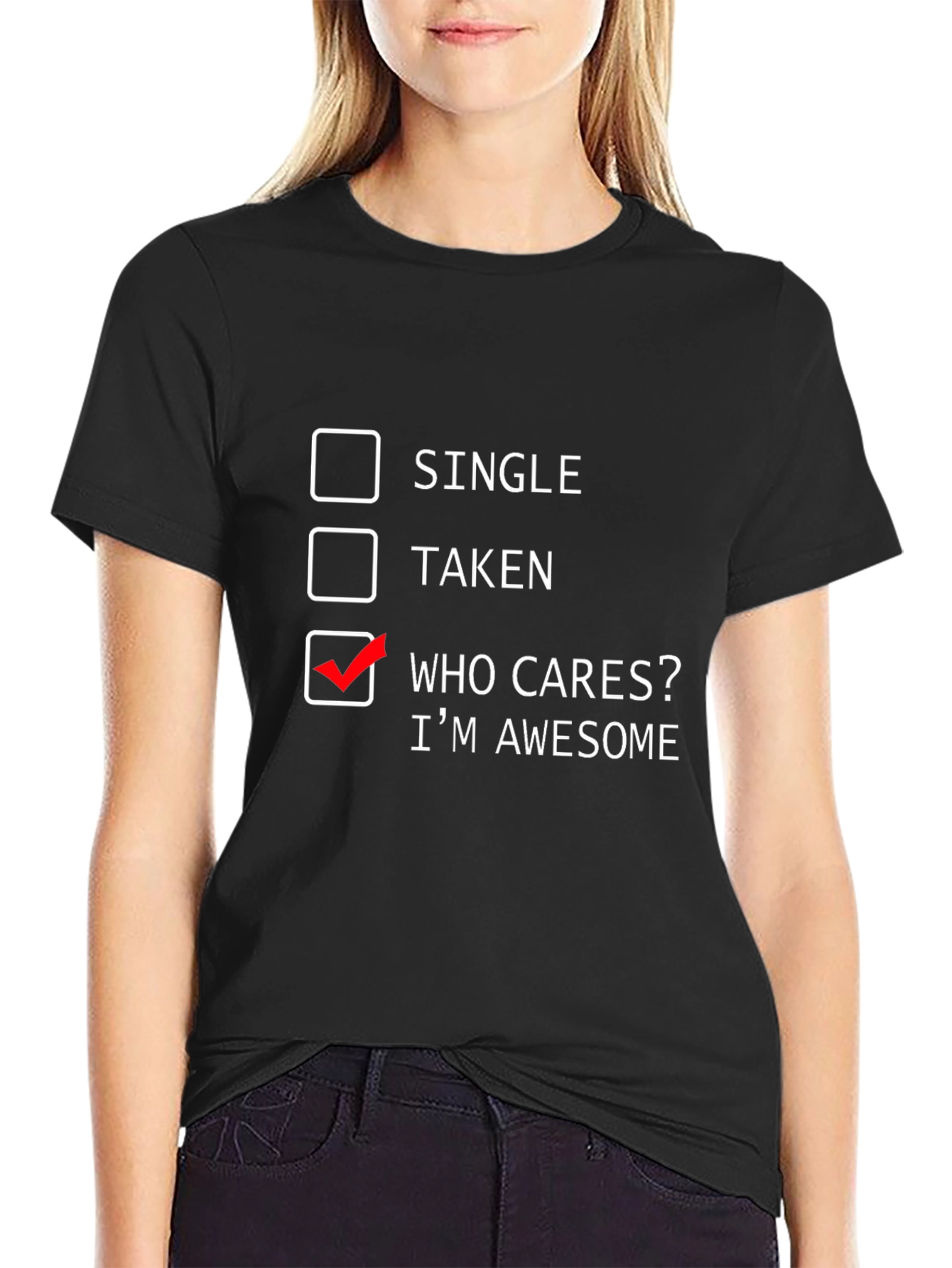 Awesome Who Cares Graphic Tee