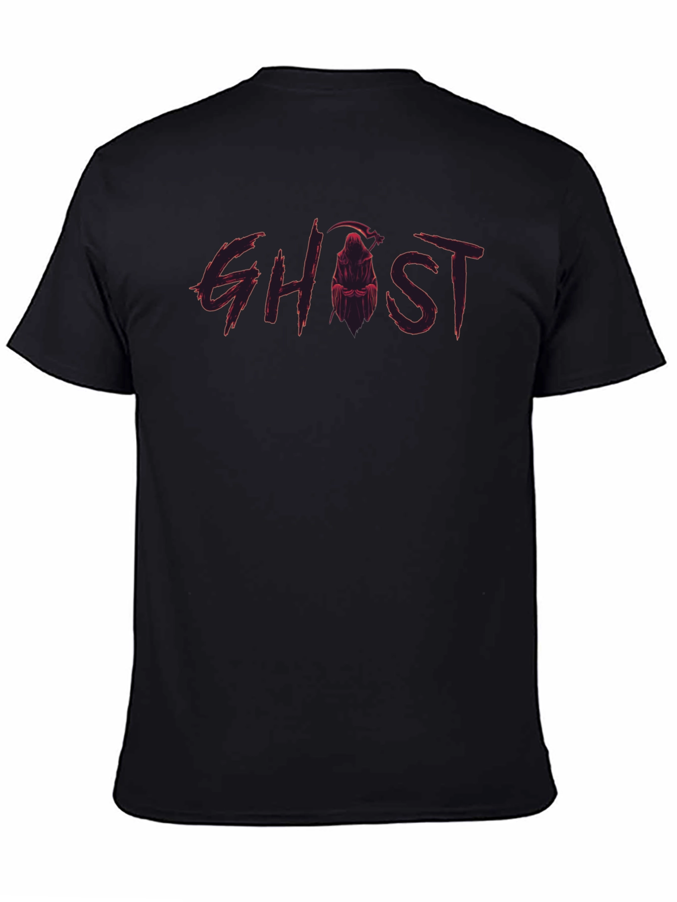 Ghost Reaper Graphic Print Black T-Shirt