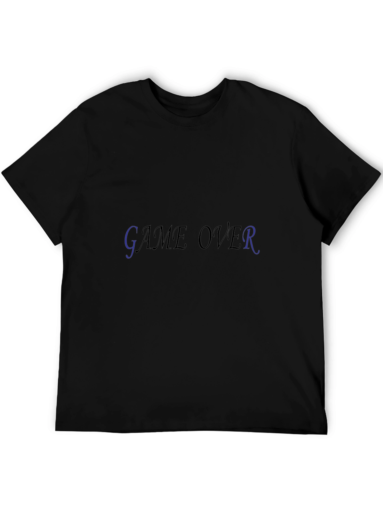 Game Over Graphic Print Black T-Shirt