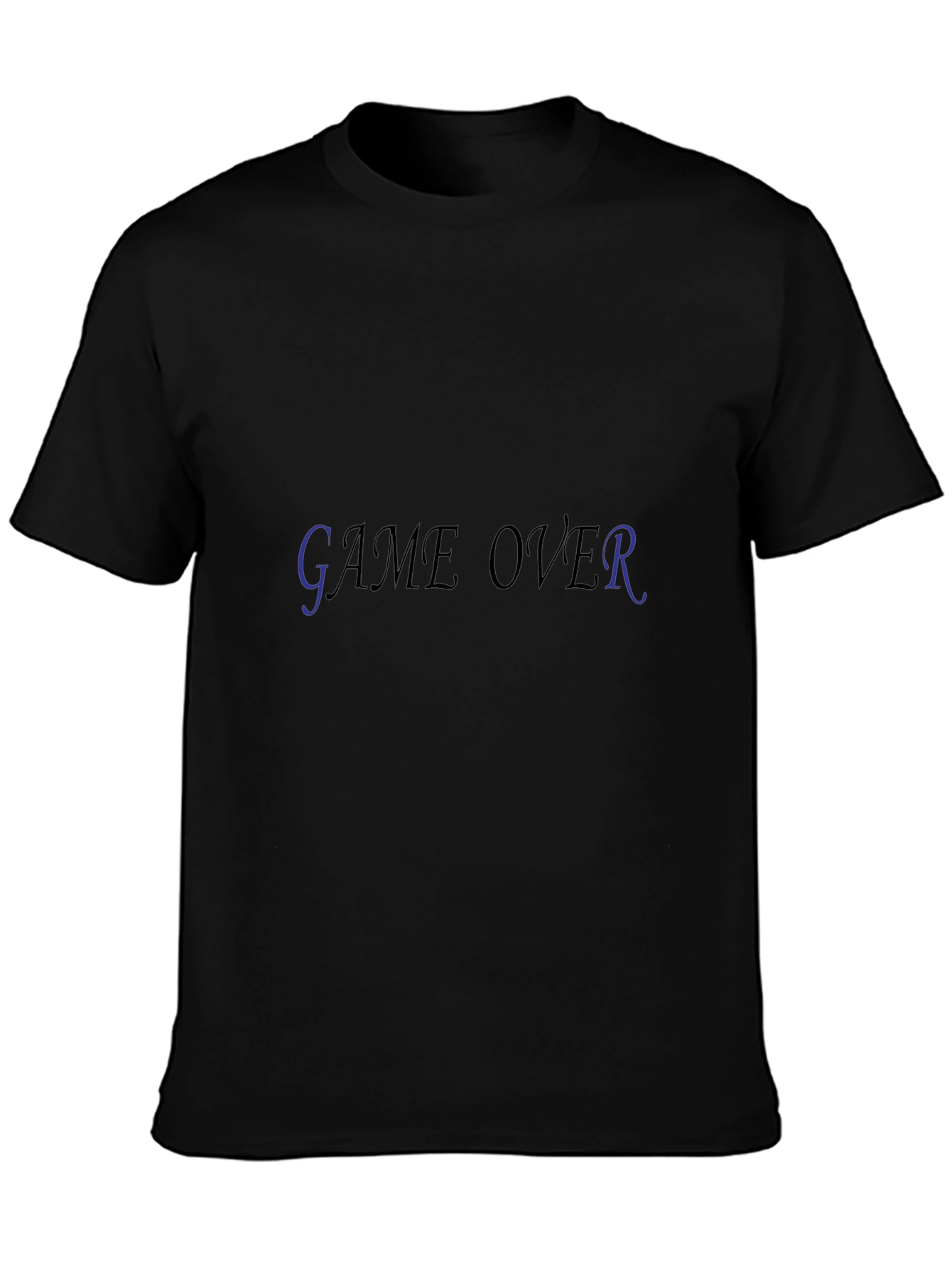Game Over Graphic Print Black T-Shirt