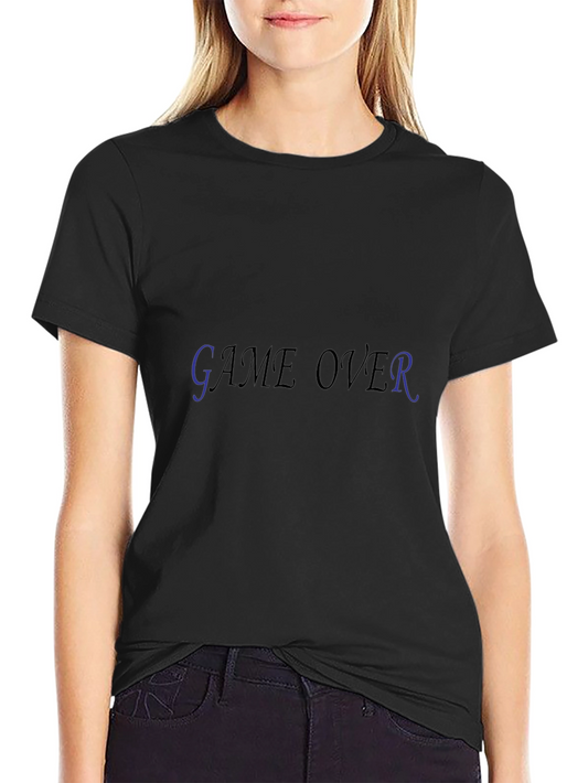 Game Over Graphic Print Black T-Shirt