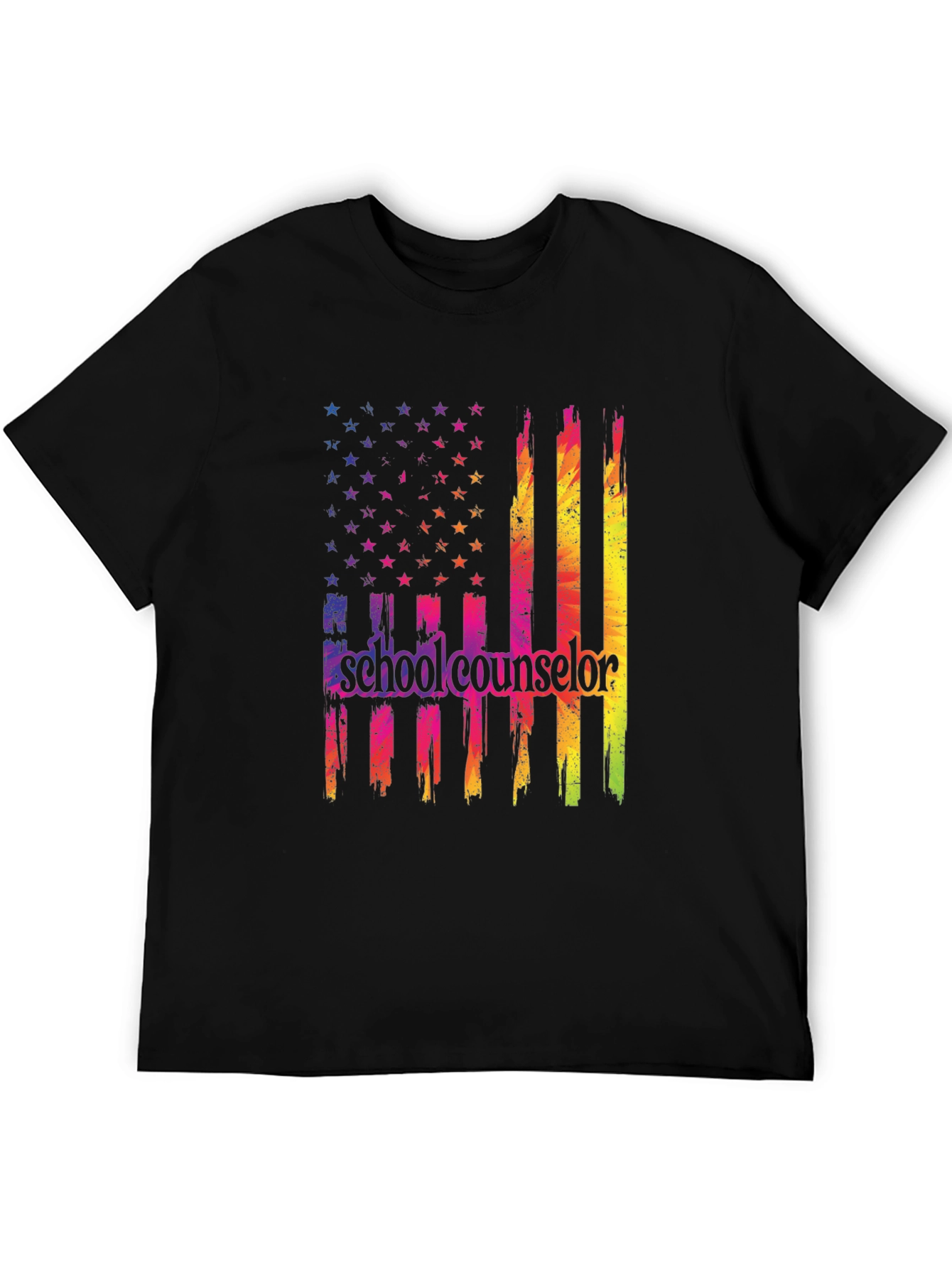 School Counselor American Flag T-Shirt