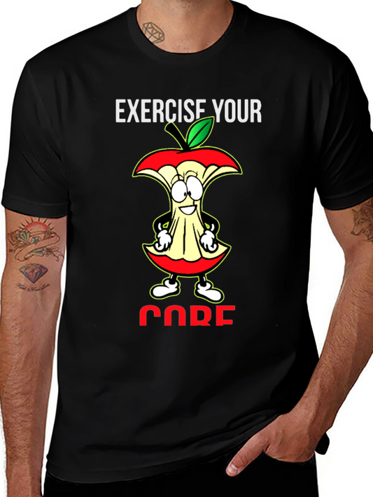 Exercise Your Core Funny Workout Graphic T-Shirt