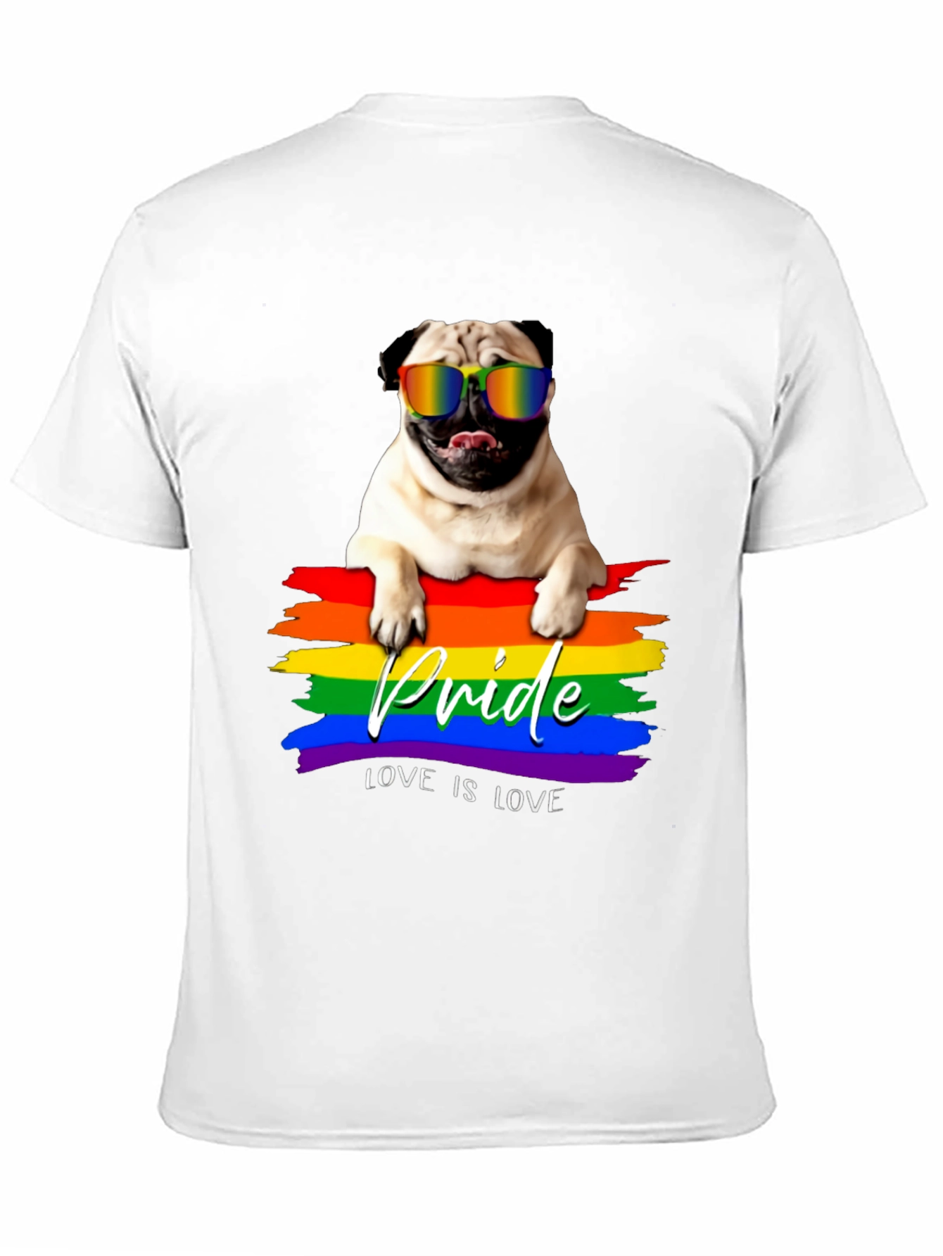 Pride Pug T-Shirt: Love is Love