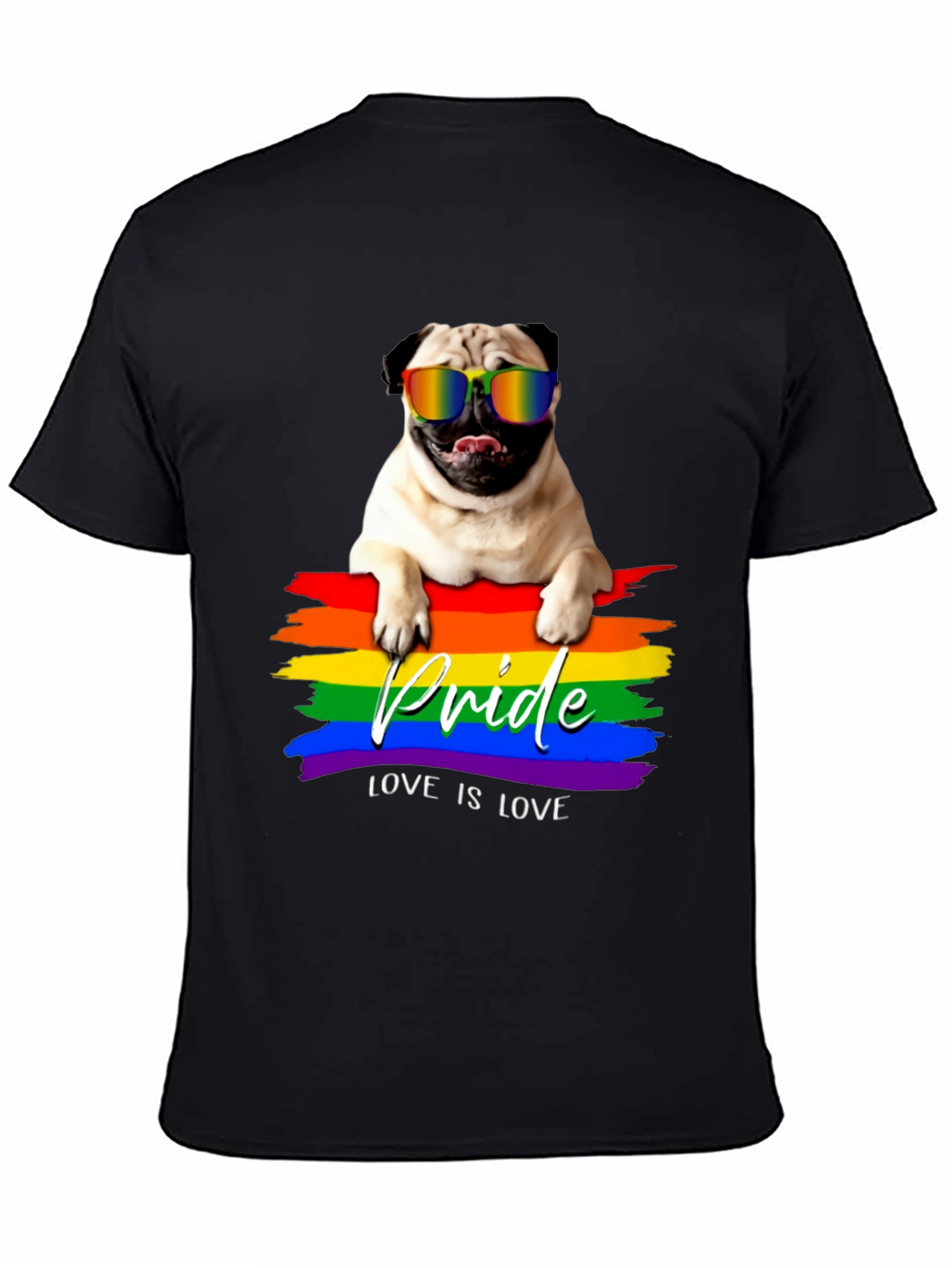Pride Pug T-Shirt: Love is Love