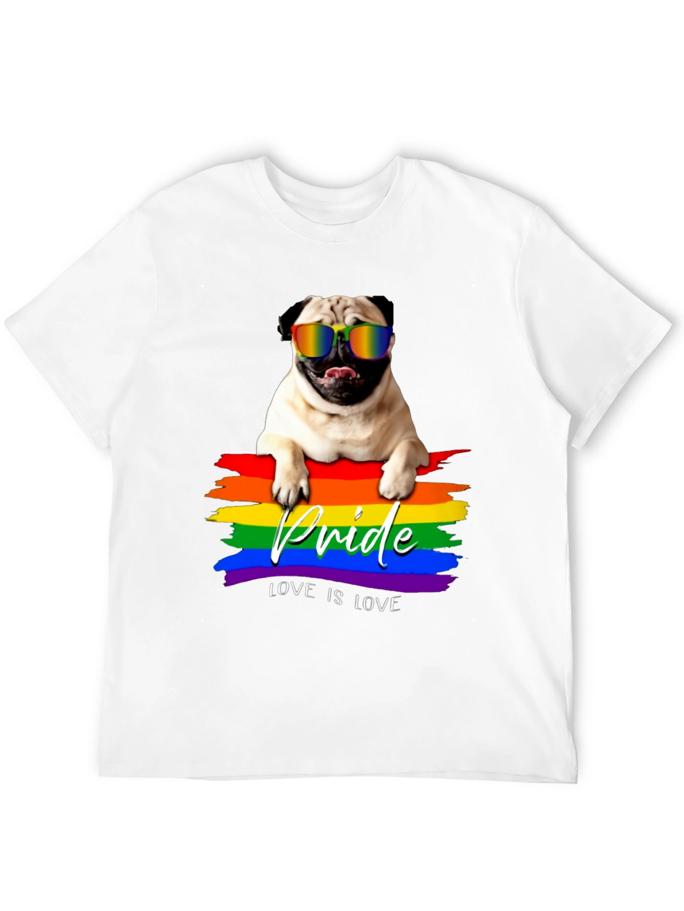 Pride Pug T-Shirt: Love is Love