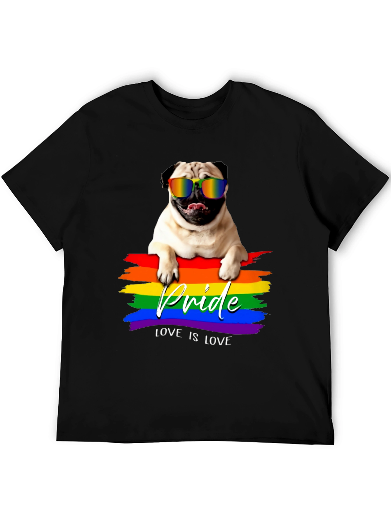 Pride Pug T-Shirt: Love is Love