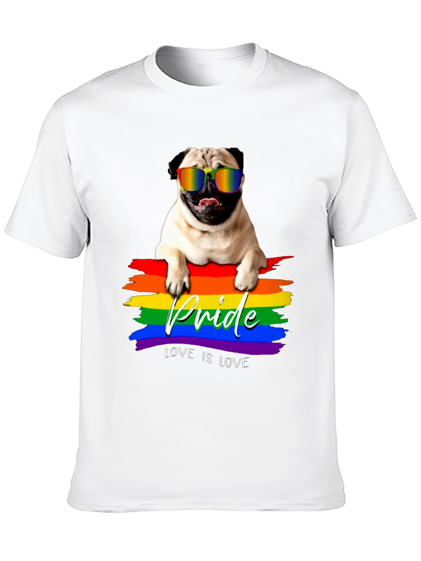Pride Pug T-Shirt: Love is Love