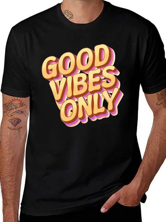 Good Vibes Only Graphic Tee - Black Casual T-Shirt