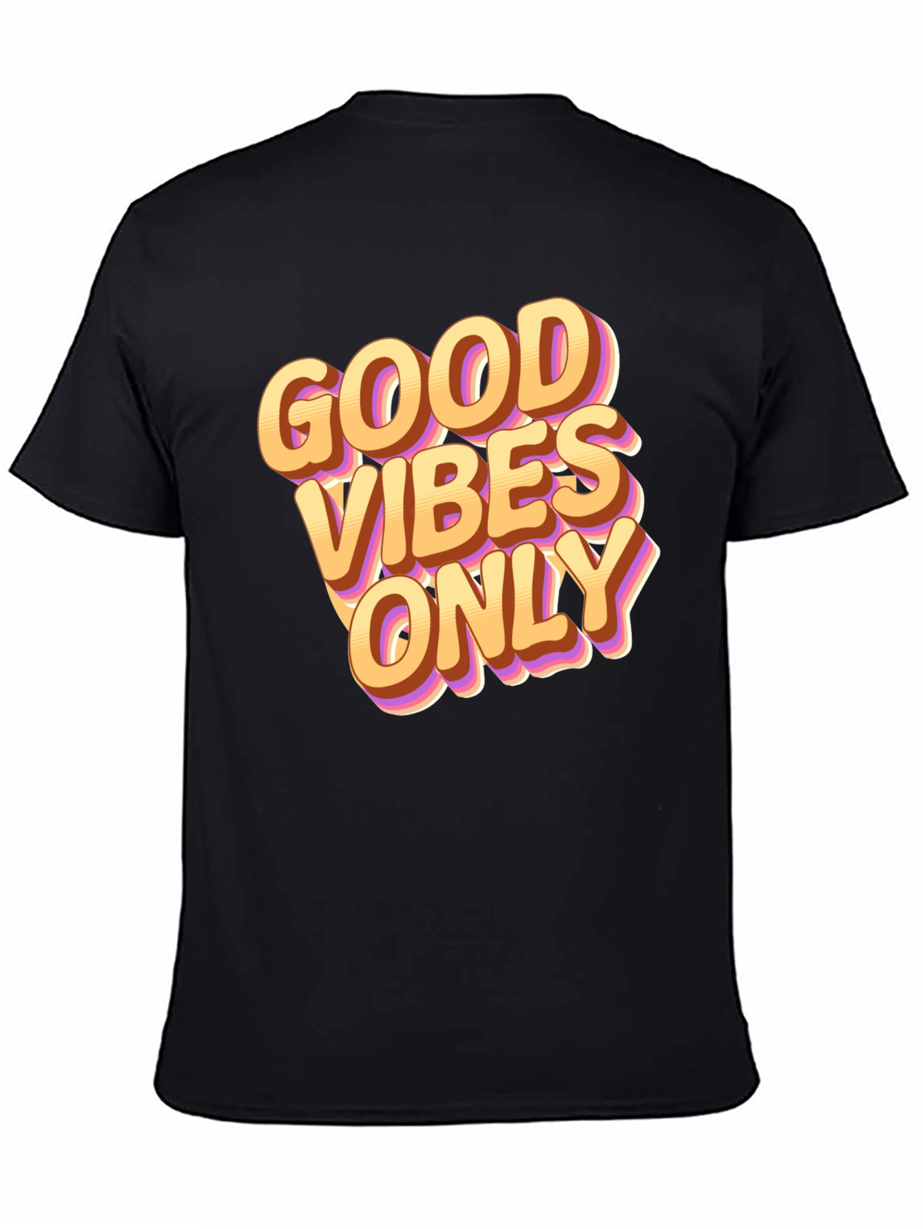 Good Vibes Only Graphic Tee - Black Casual T-Shirt