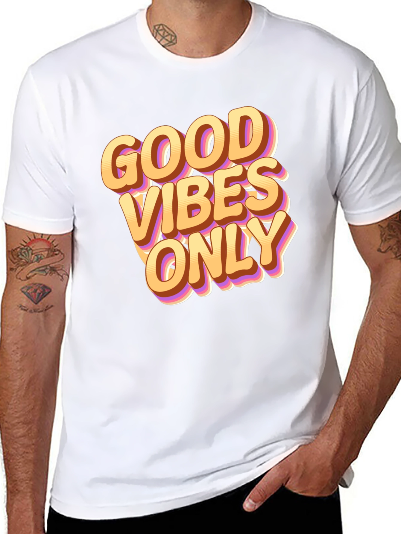 Good Vibes Only Graphic Tee - Black Casual T-Shirt