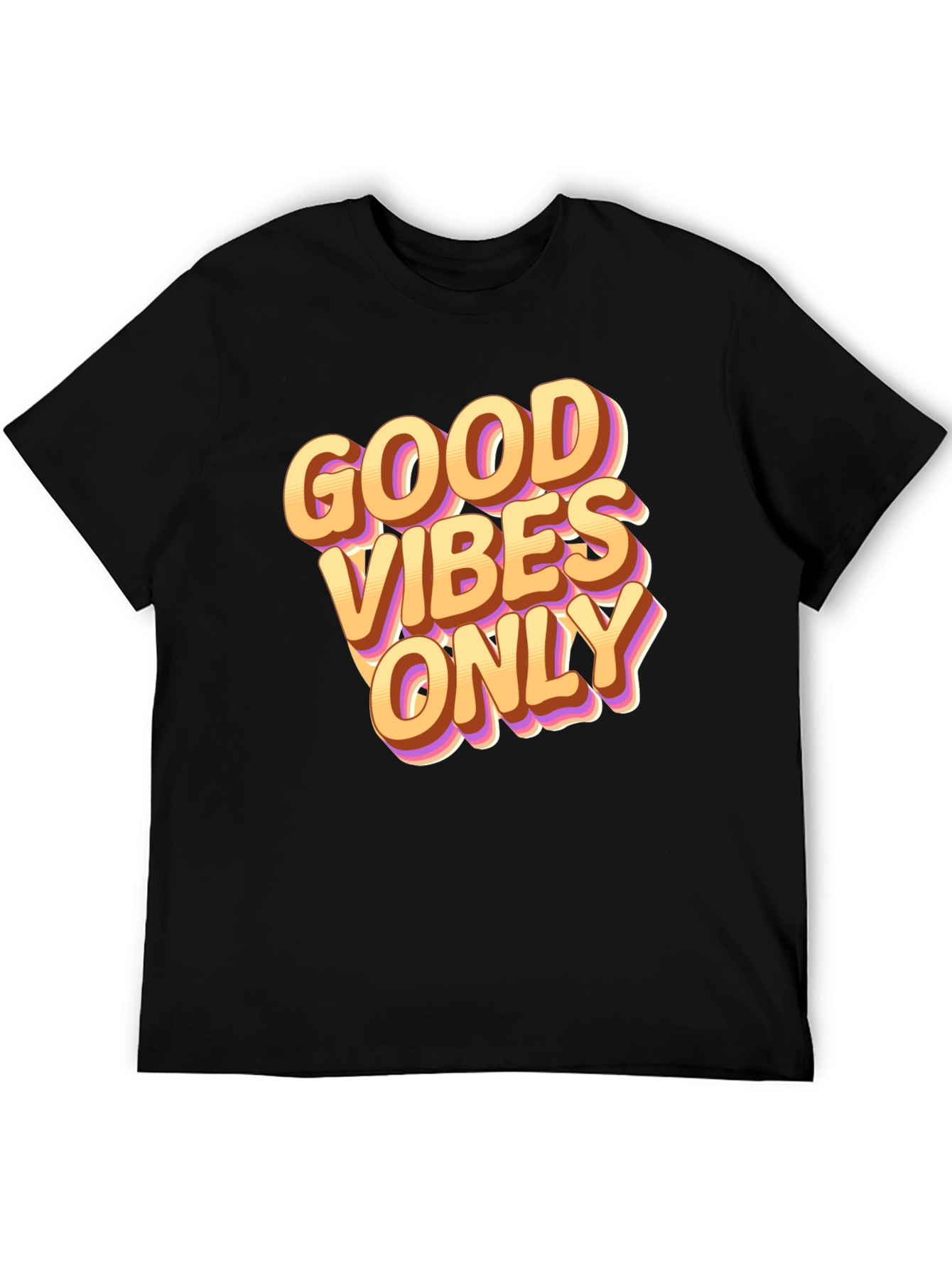 Good Vibes Only Graphic Tee - Black Casual T-Shirt