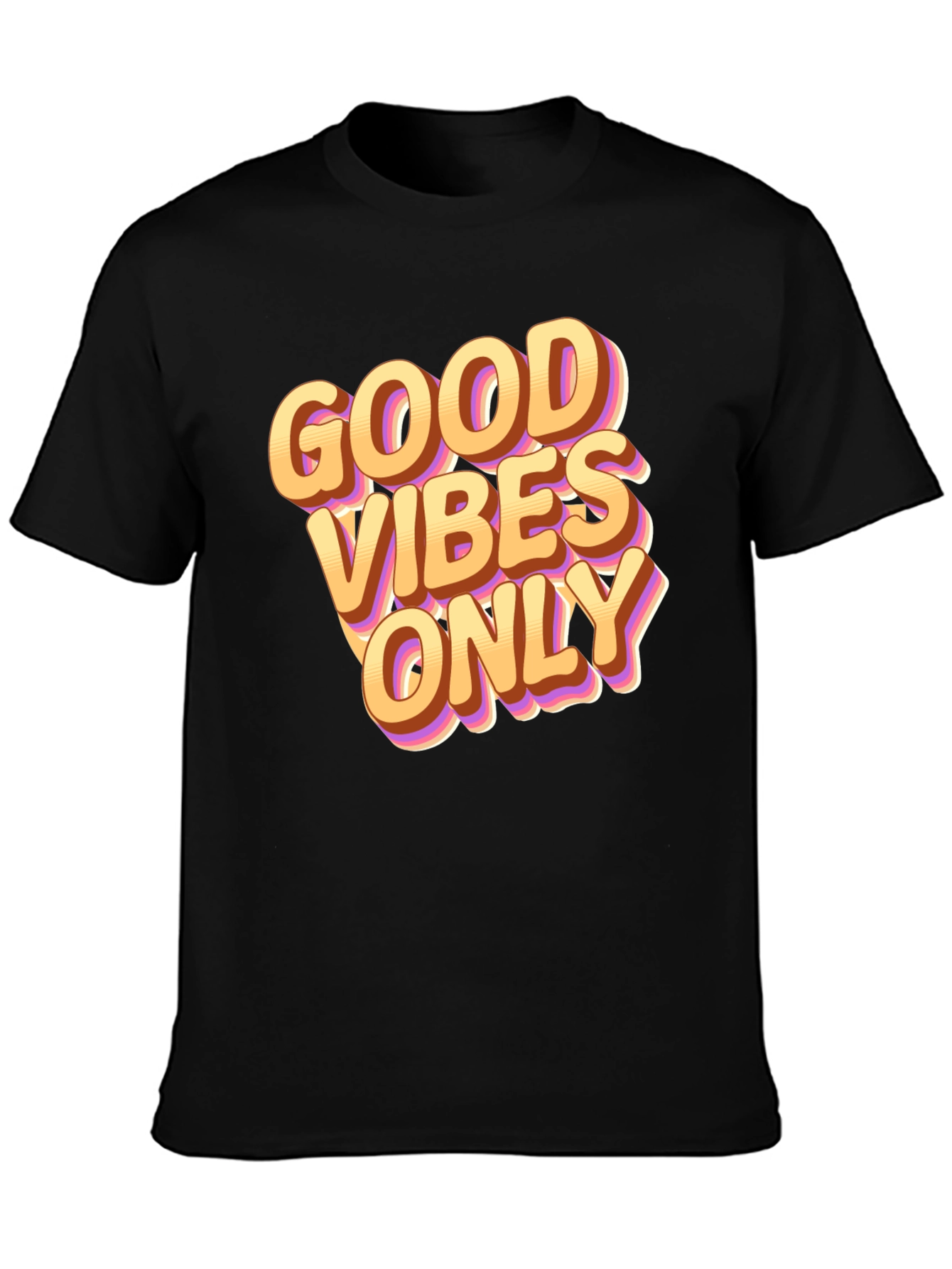 Good Vibes Only Graphic Tee - Black Casual T-Shirt