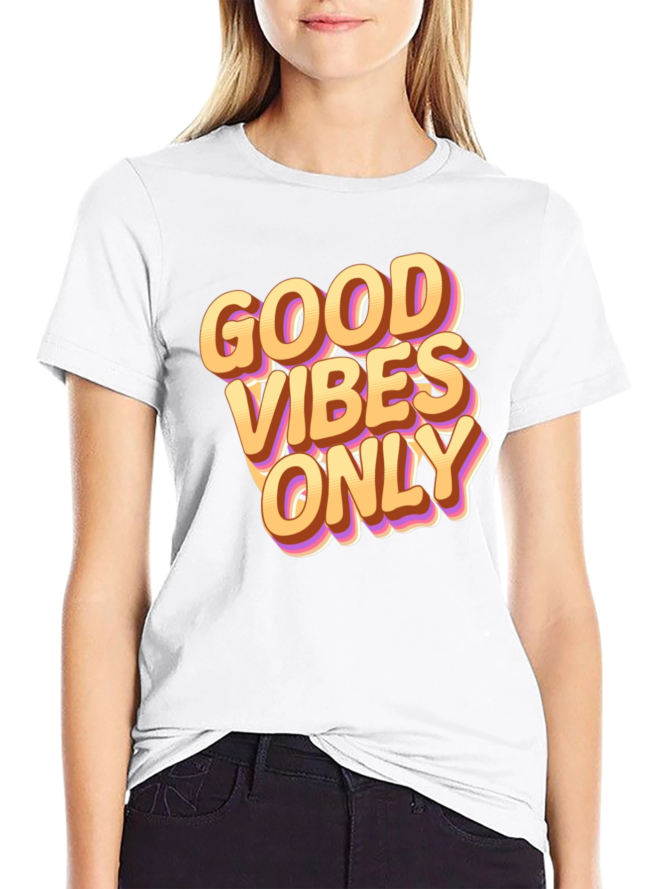 Good Vibes Only Graphic Tee - Black Casual T-Shirt