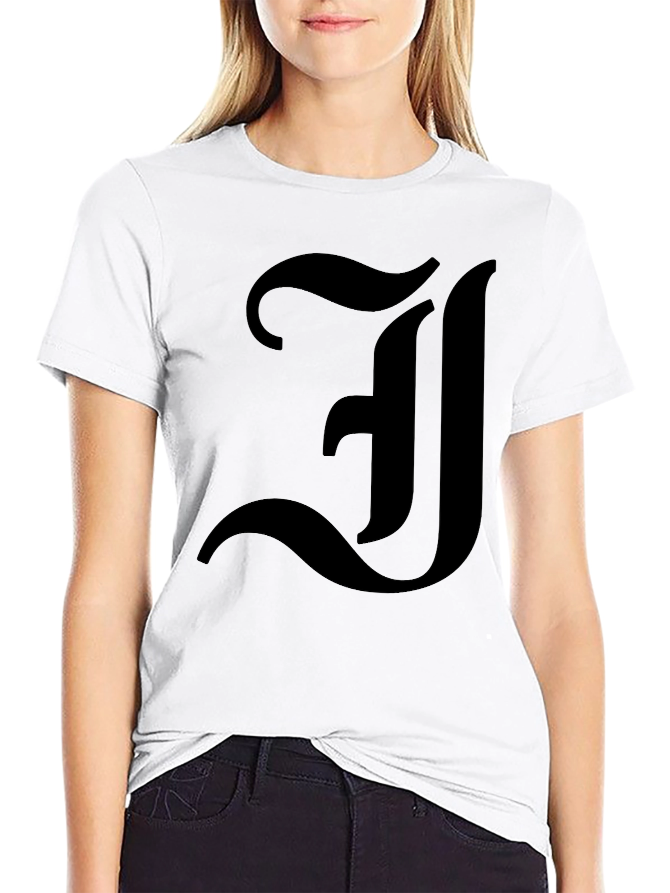 Bold Initial J Graphic T-Shirt