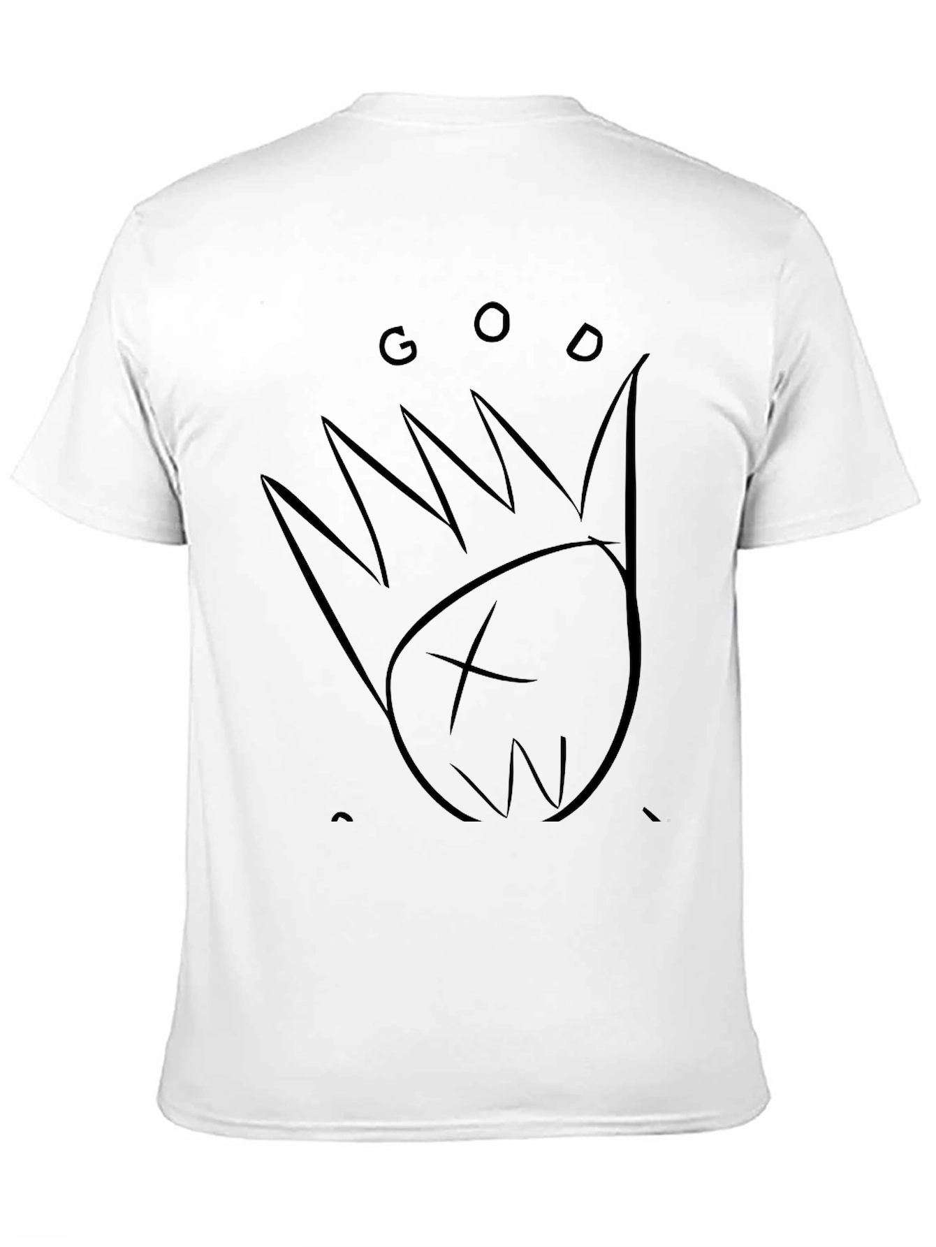 God Crown Graphic Print Black T-Shirt