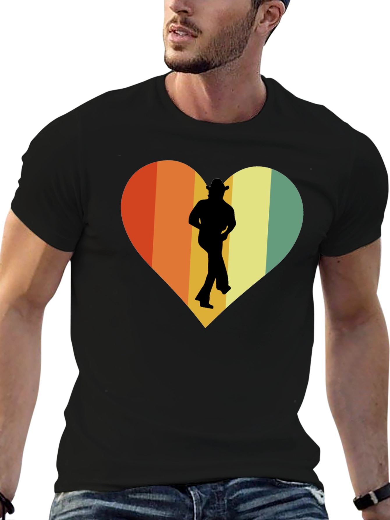 Retro Country Dance Heart Graphic T-Shirt