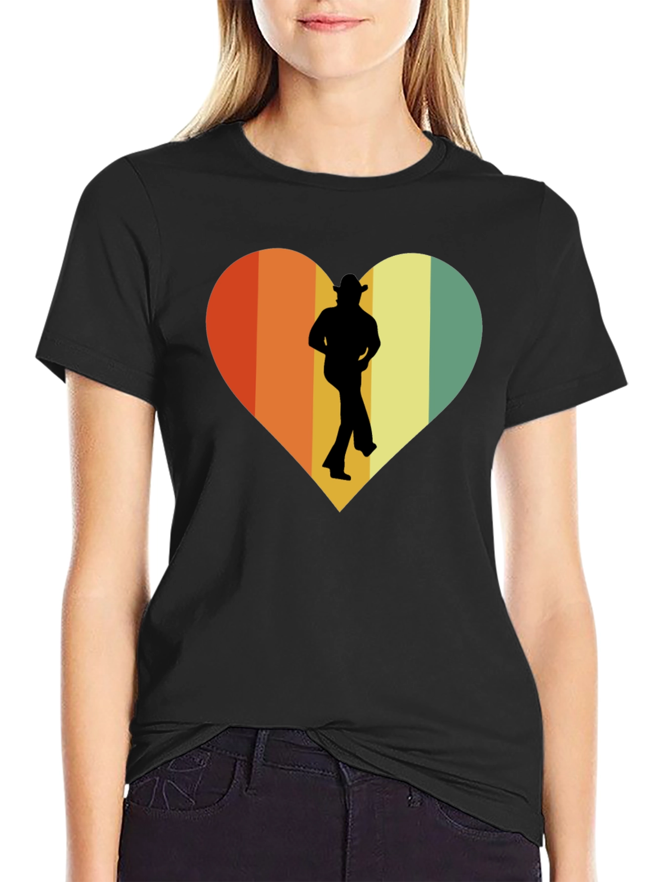 Retro Country Dance Heart Graphic T-Shirt