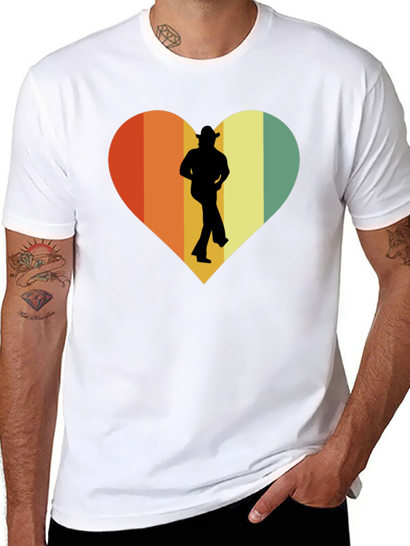 Retro Country Dance Heart Graphic T-Shirt