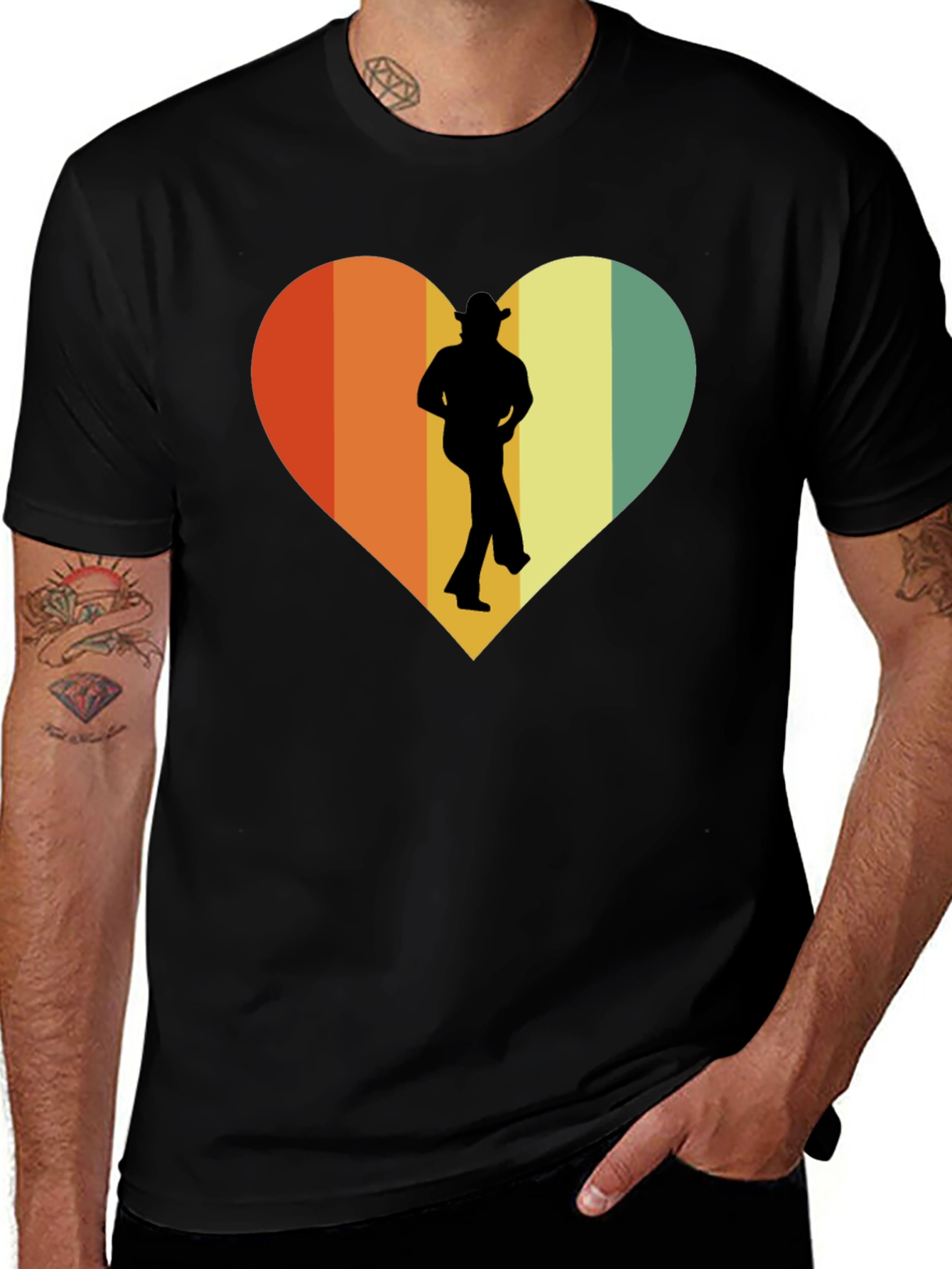 Retro Country Dance Heart Graphic T-Shirt