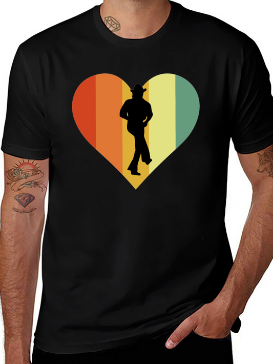 Retro Country Dance Heart Graphic T-Shirt