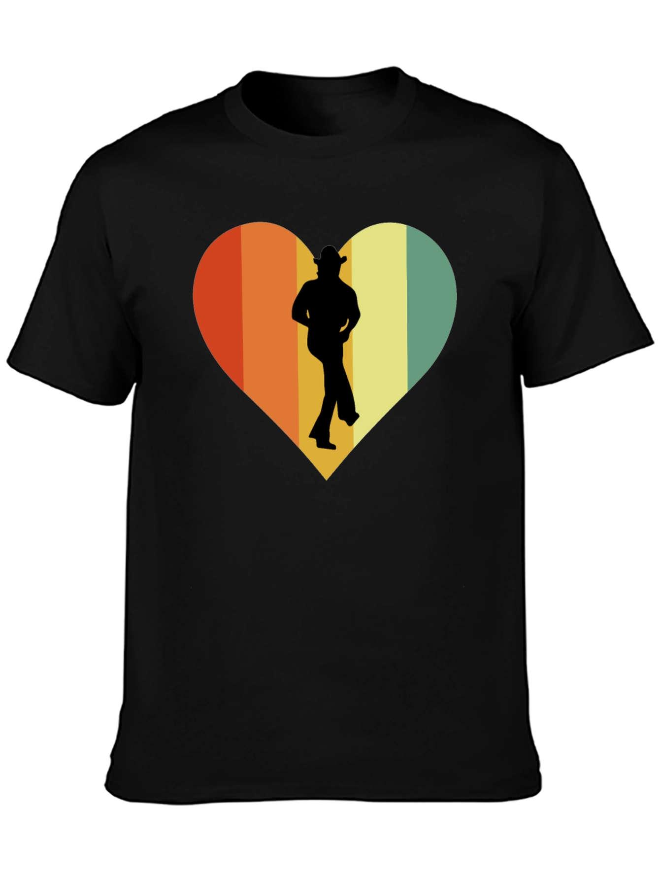 Retro Country Dance Heart Graphic T-Shirt