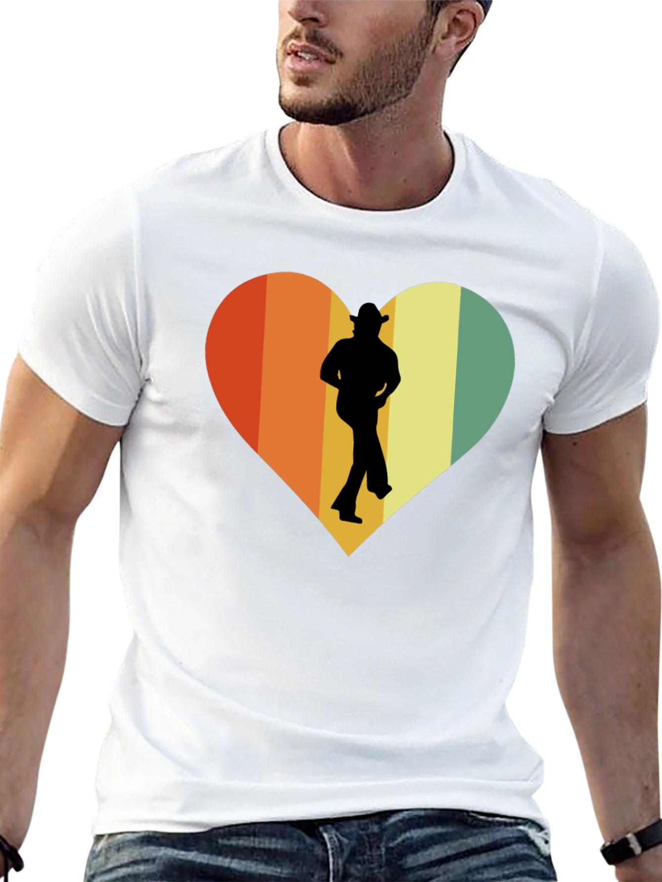 Retro Country Dance Heart Graphic T-Shirt