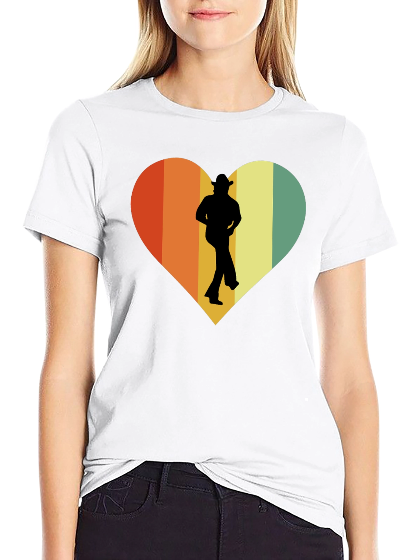 Retro Country Dance Heart Graphic T-Shirt