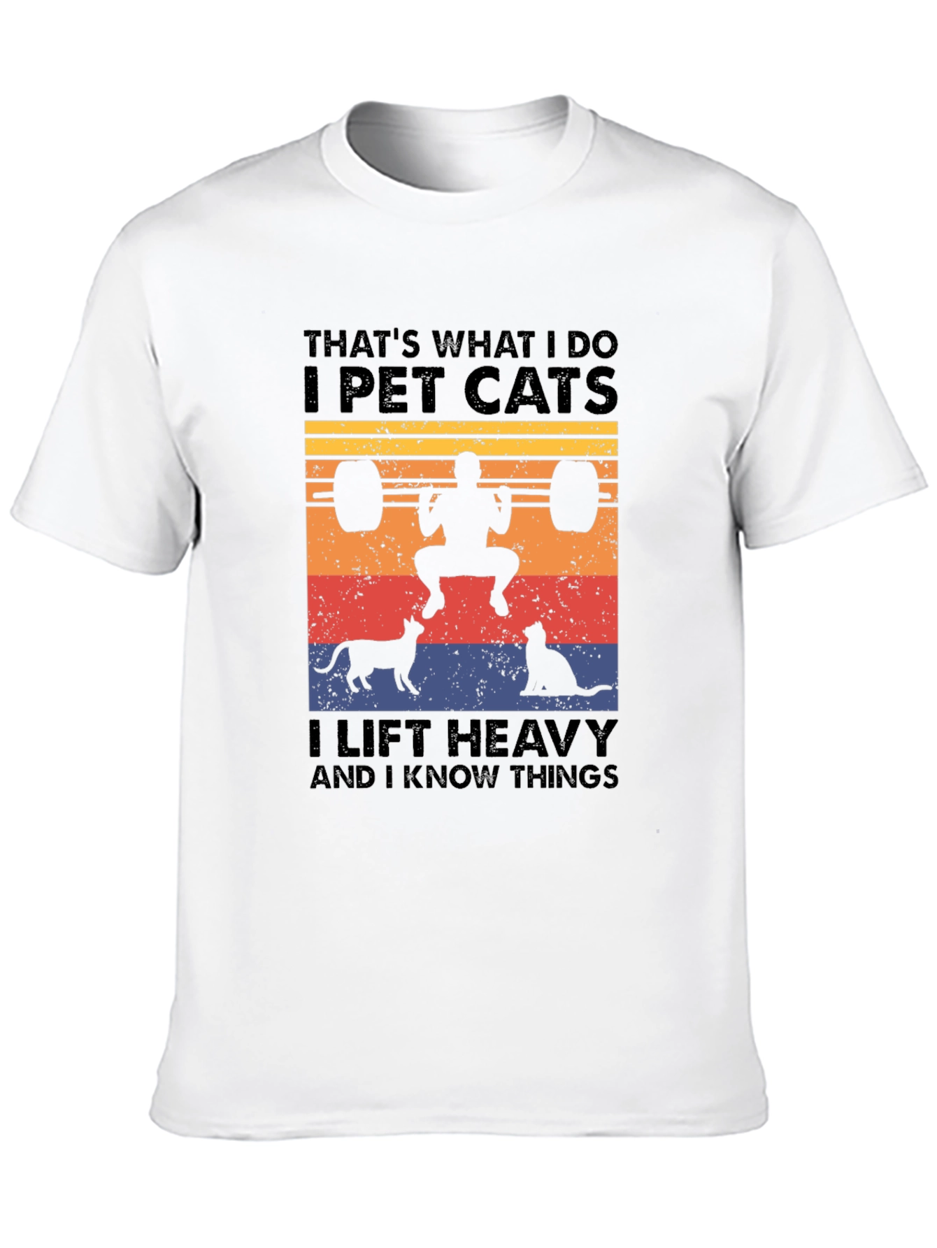 I Pet Cats T-Shirt - Funny Weightlifting Graphic Tee