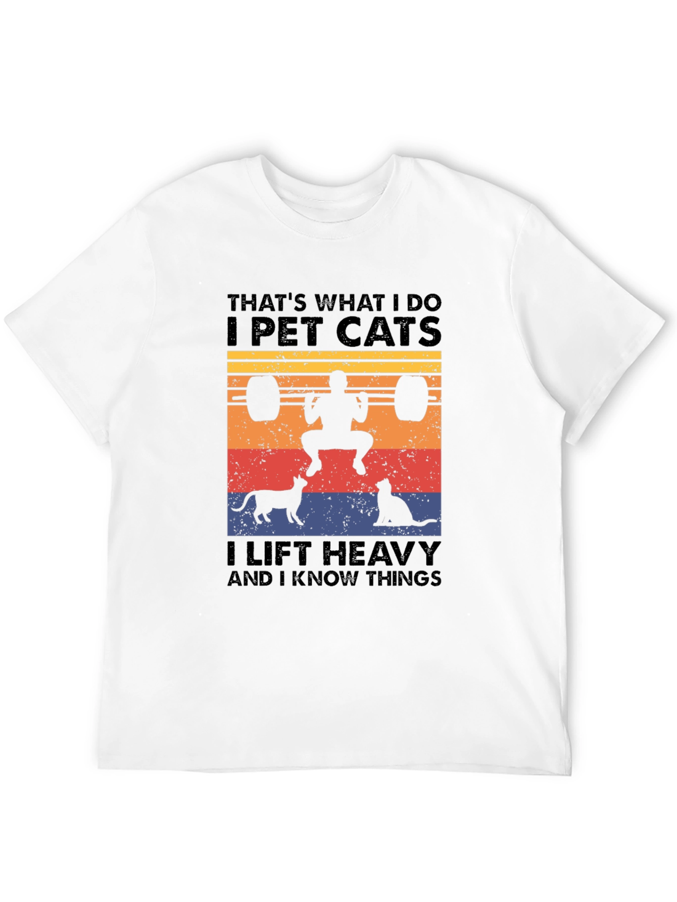 I Pet Cats T-Shirt - Funny Weightlifting Graphic Tee