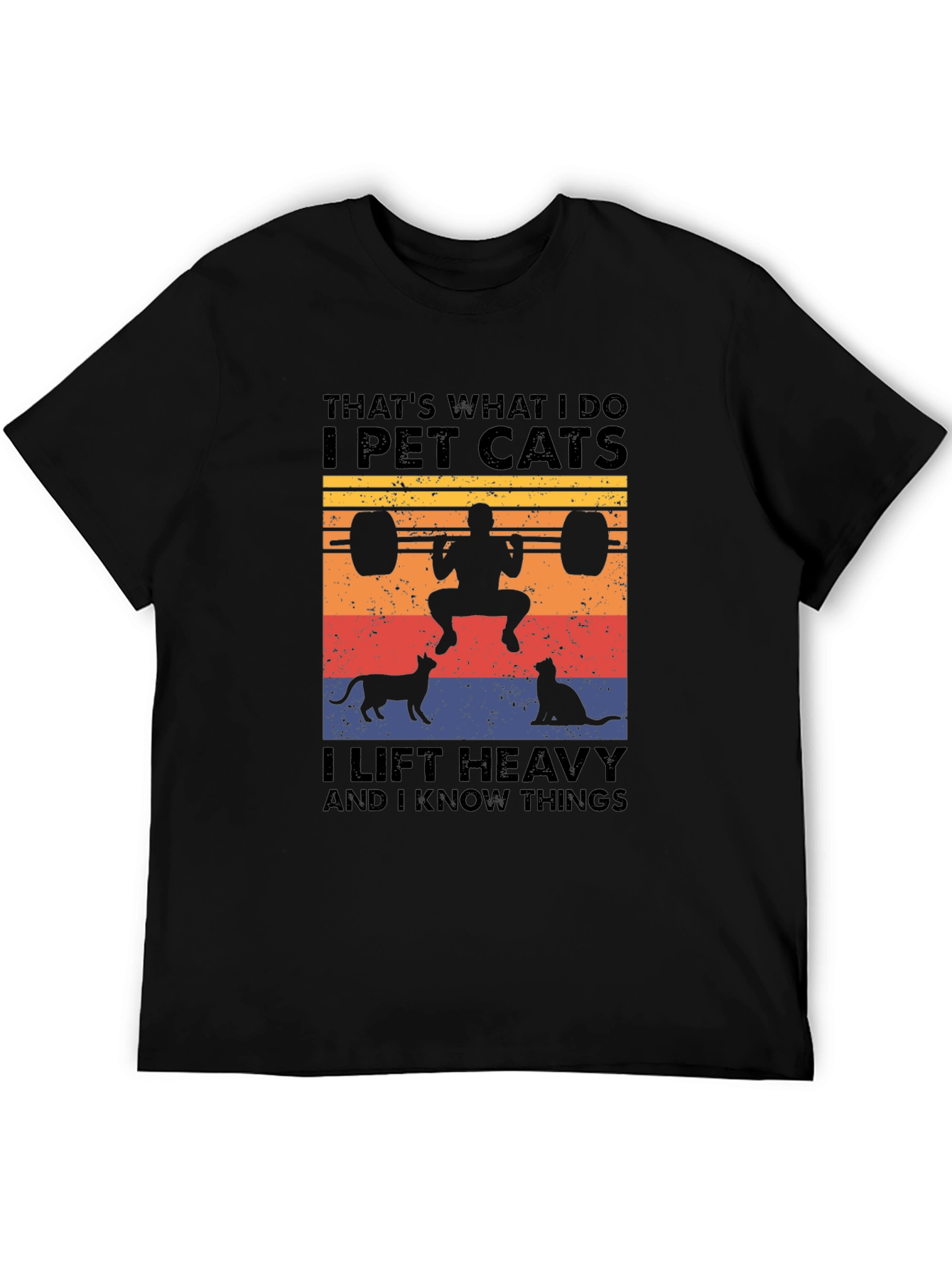 I Pet Cats T-Shirt - Funny Weightlifting Graphic Tee