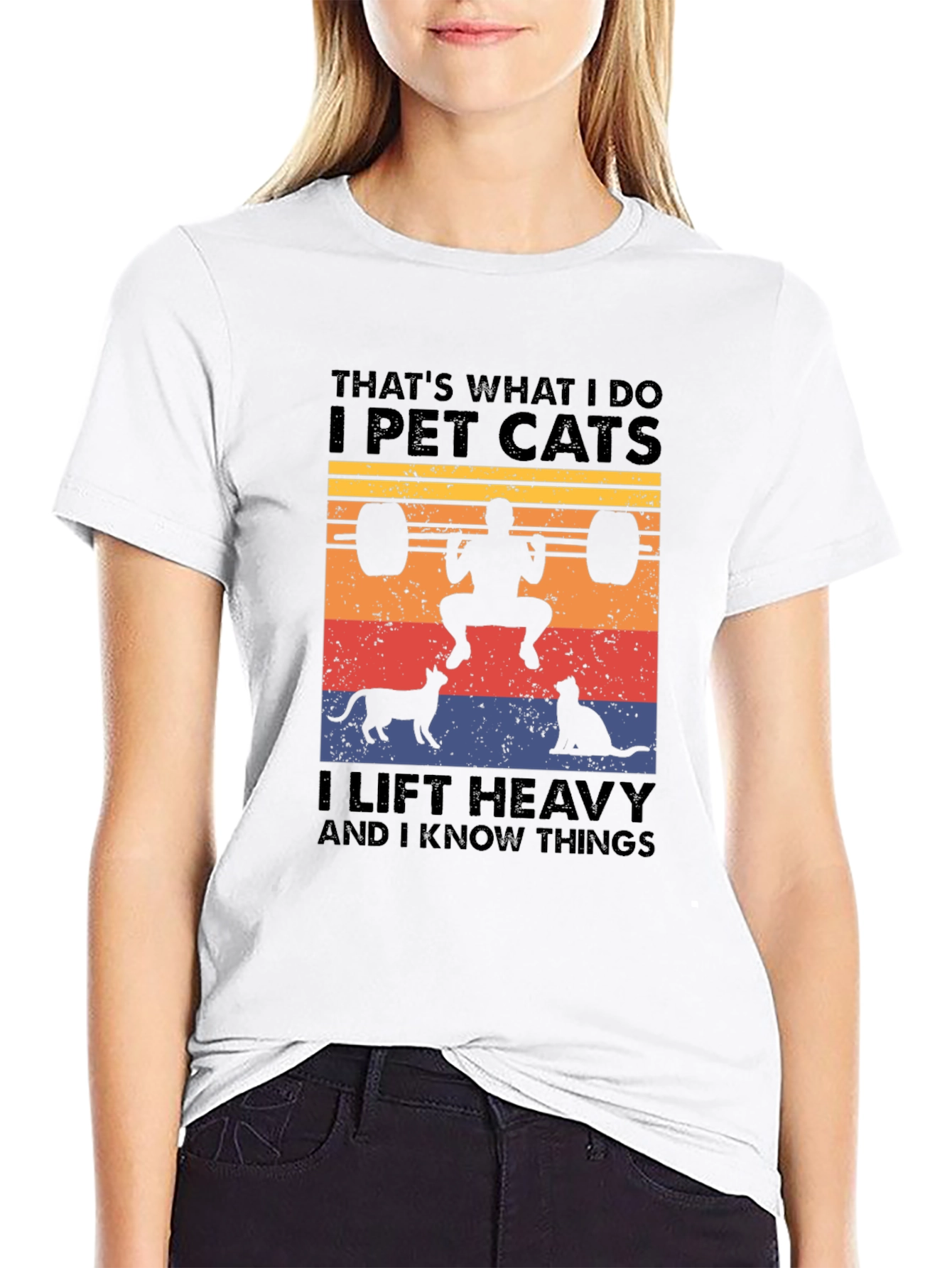 I Pet Cats T-Shirt - Funny Weightlifting Graphic Tee