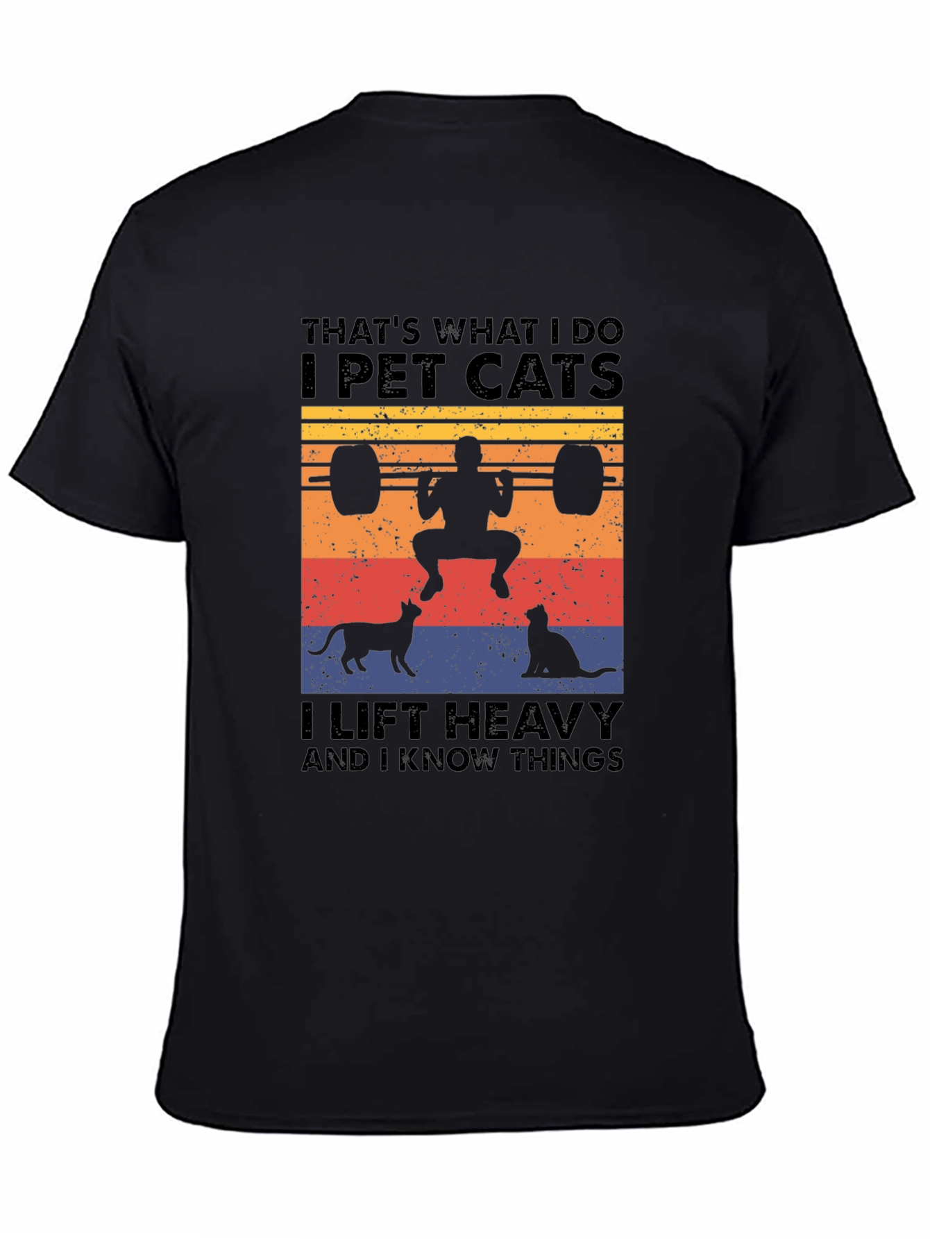 I Pet Cats T-Shirt - Funny Weightlifting Graphic Tee