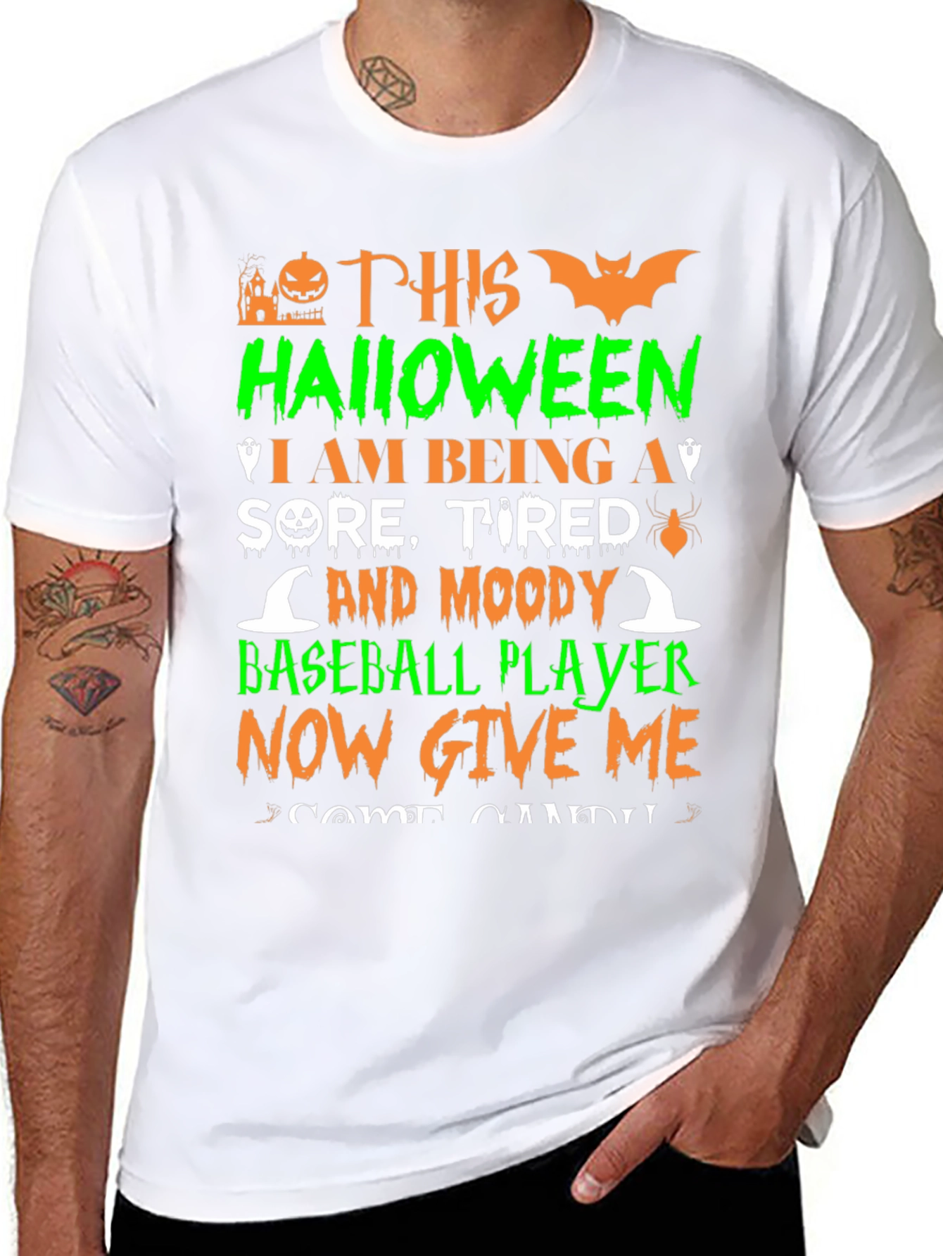 Halloween Baseball Player T-Shirt