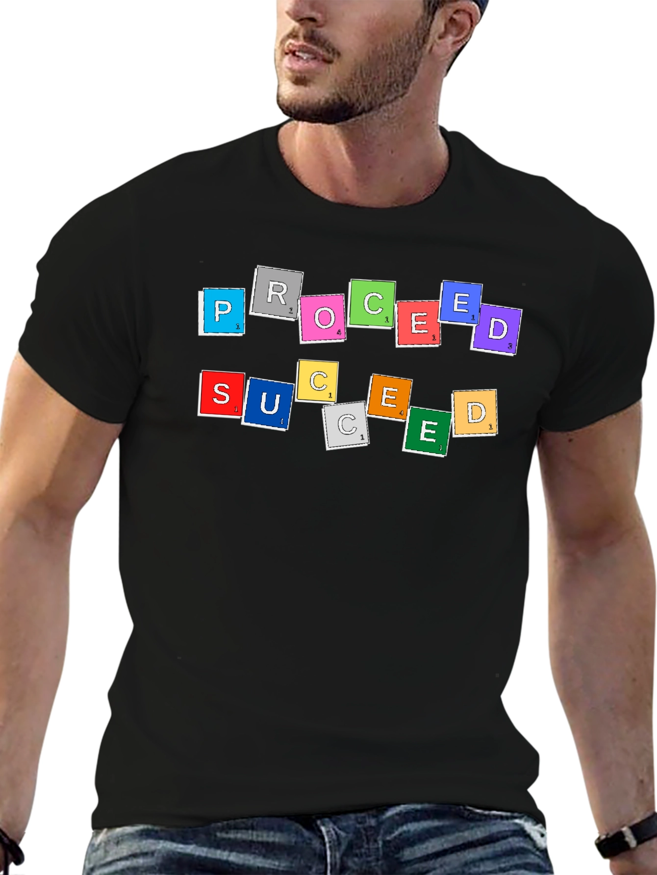 Proceed Succeed Graphic Tee - Black