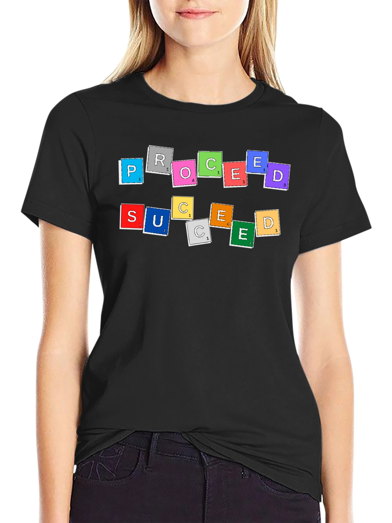 Proceed Succeed Graphic Tee - Black