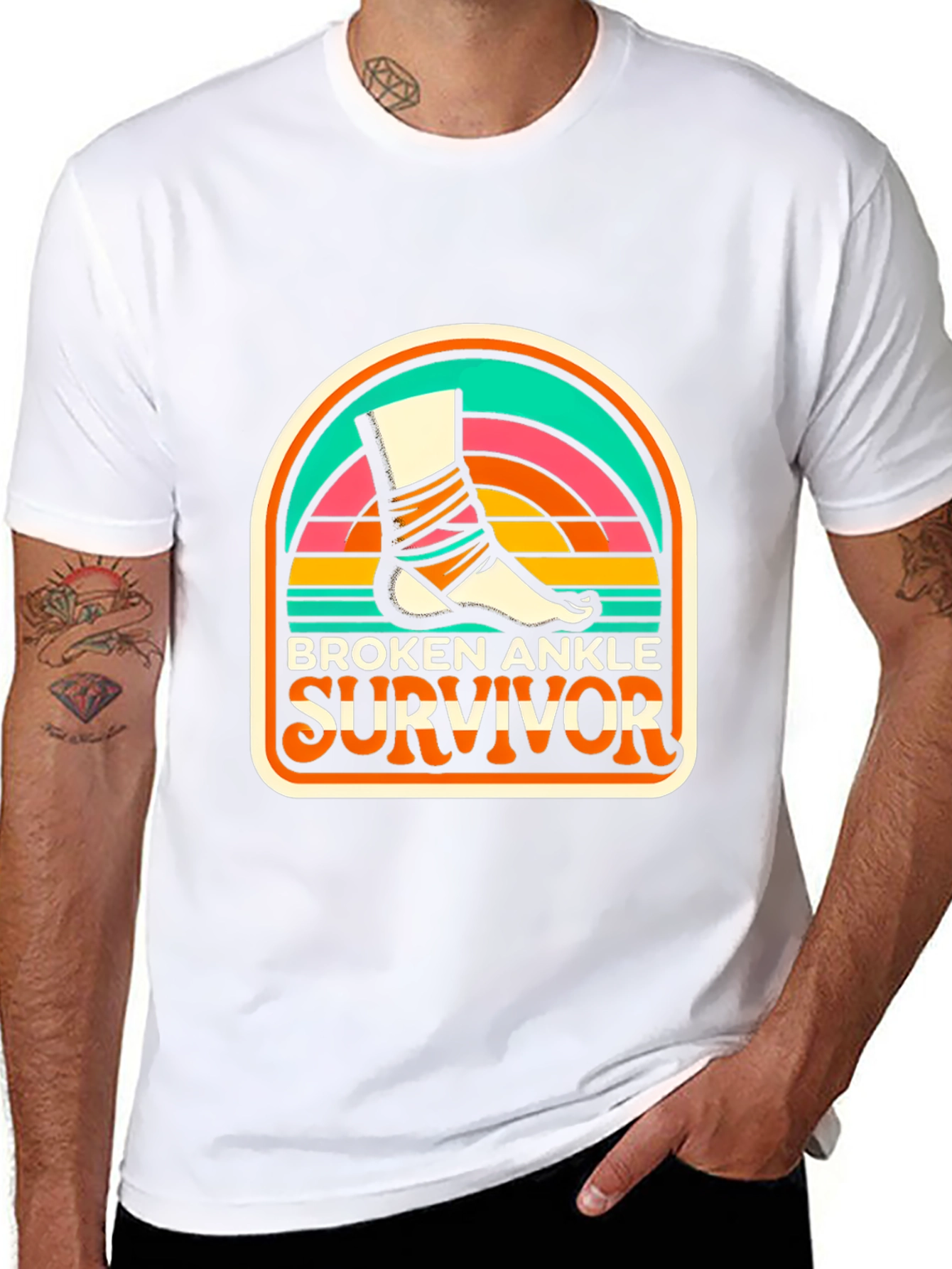 Broken Ankle Survivor Graphic Tee