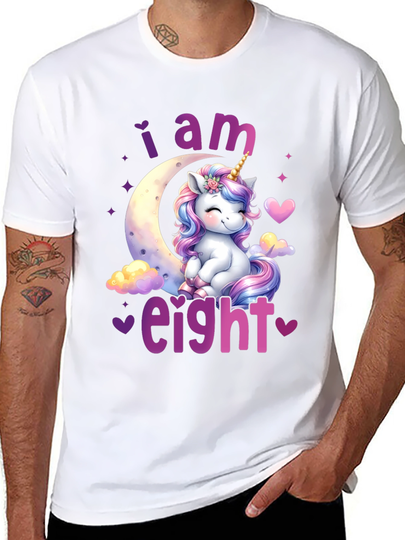 I am Eight! Unicorn Birthday T-Shirt