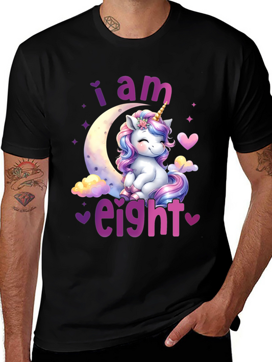 I am Eight! Unicorn Birthday T-Shirt
