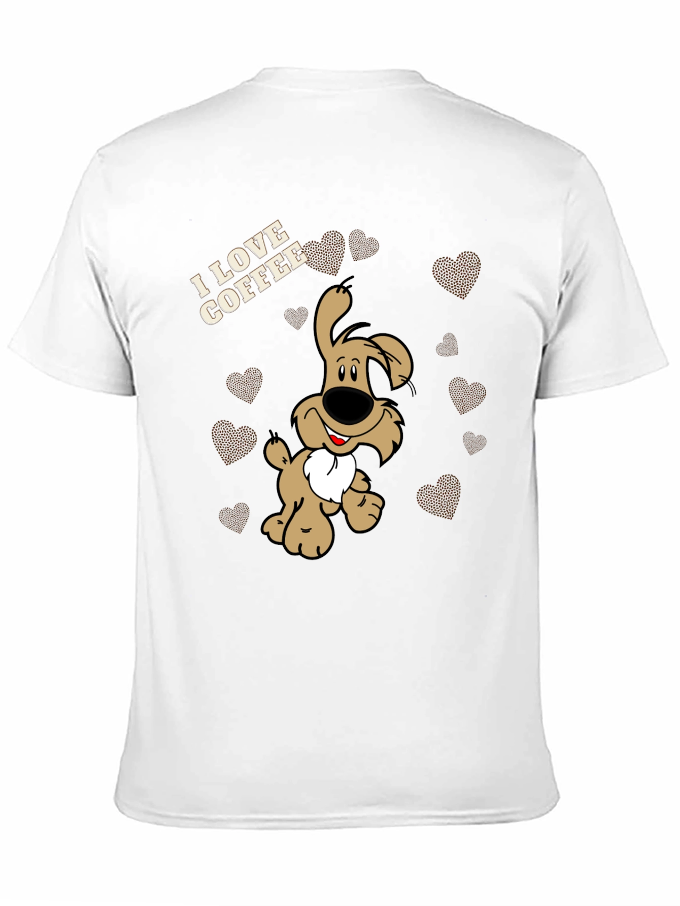 I Love Coffee Dog T-Shirt - Black