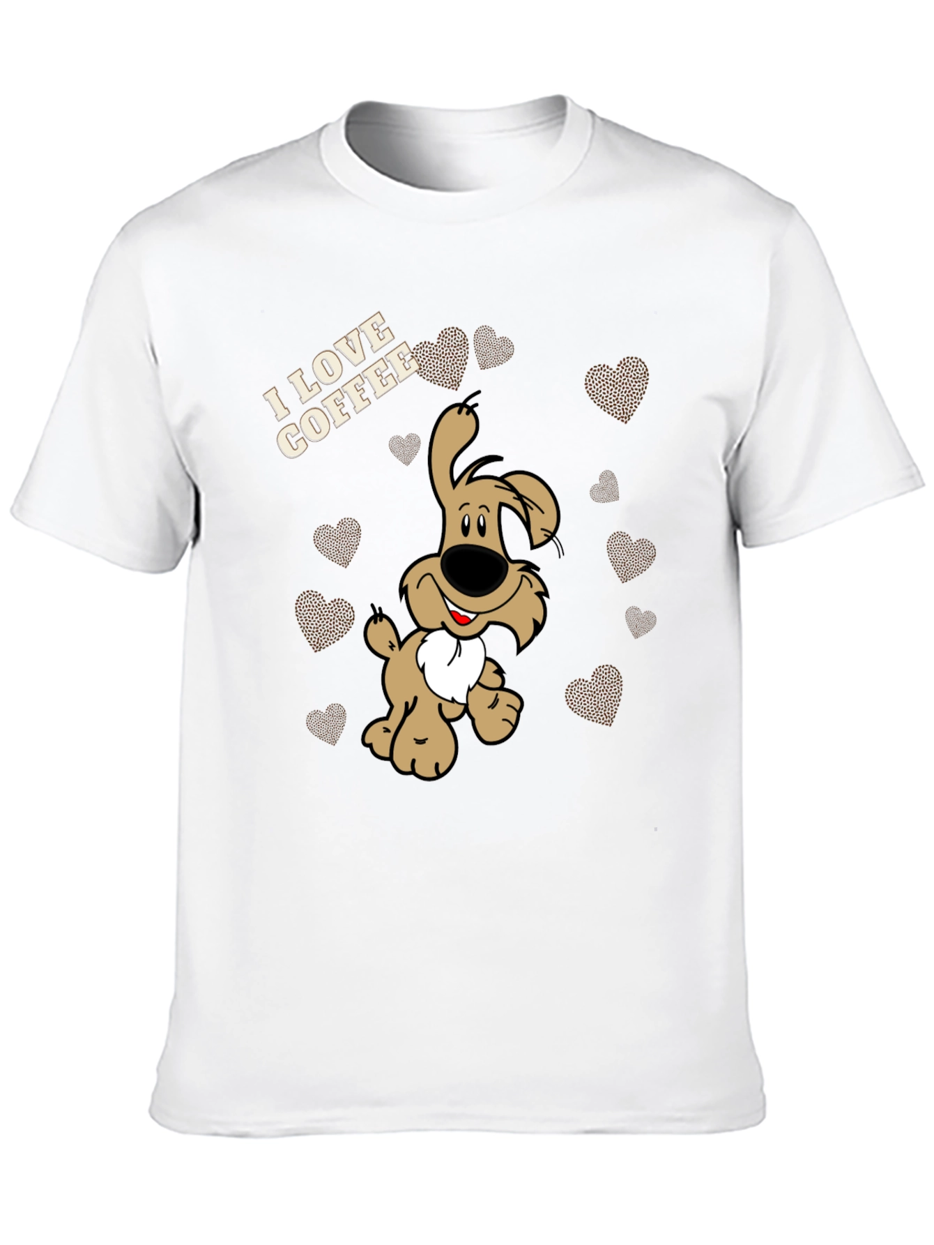 I Love Coffee Dog T-Shirt - Black