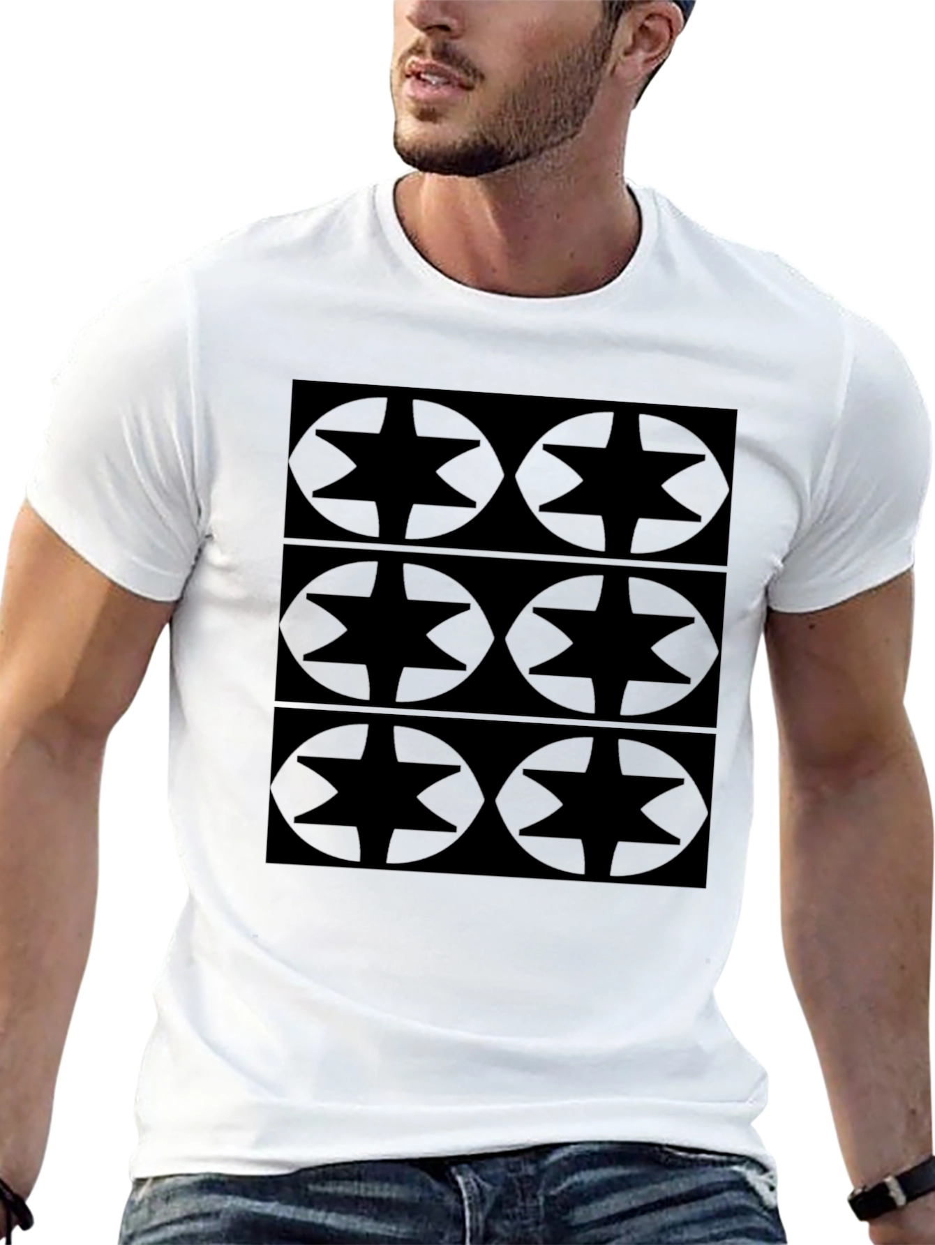 Geometric Star Patterned T-Shirt